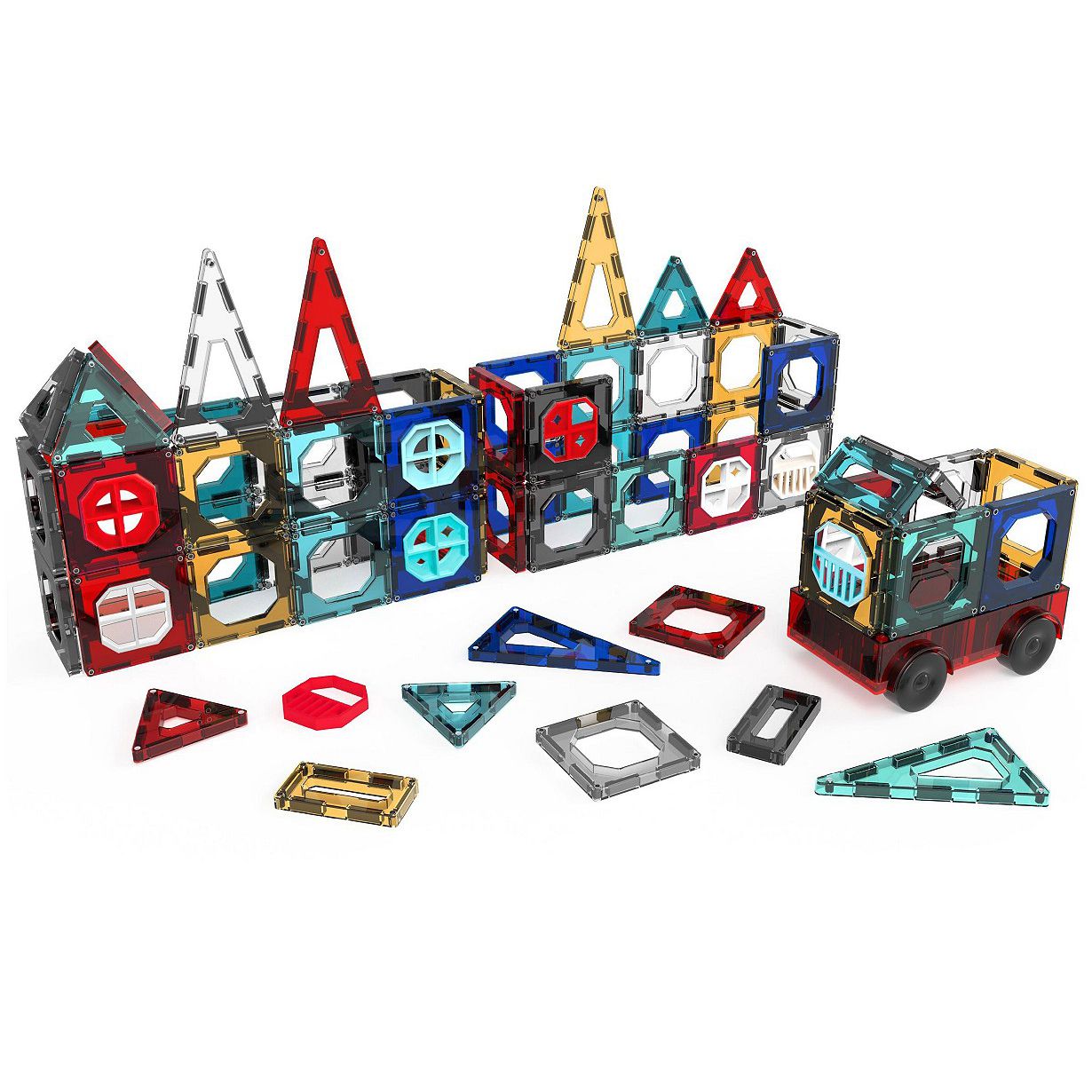 FAO Schwarz 32-Piece Magnetic Tile and Truck Set