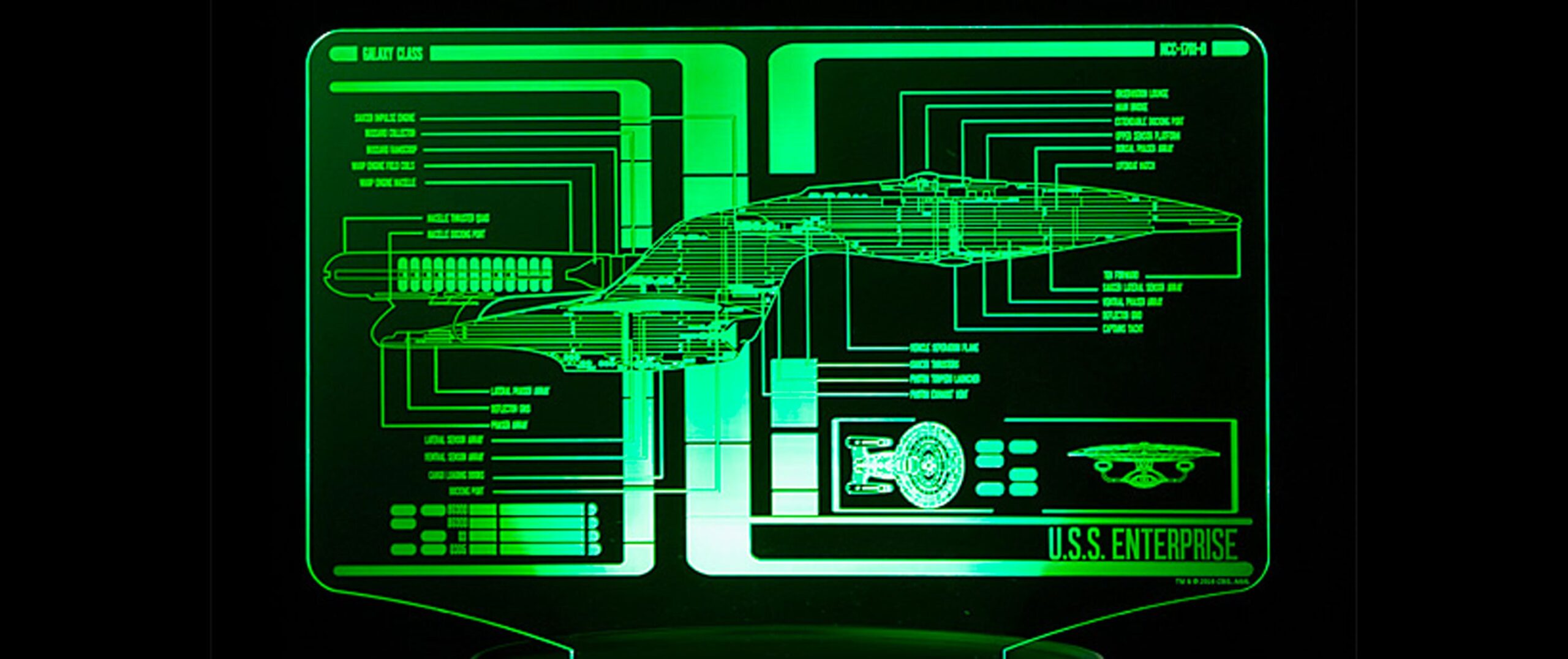 Star Trek Enterprise illuminated schematic display