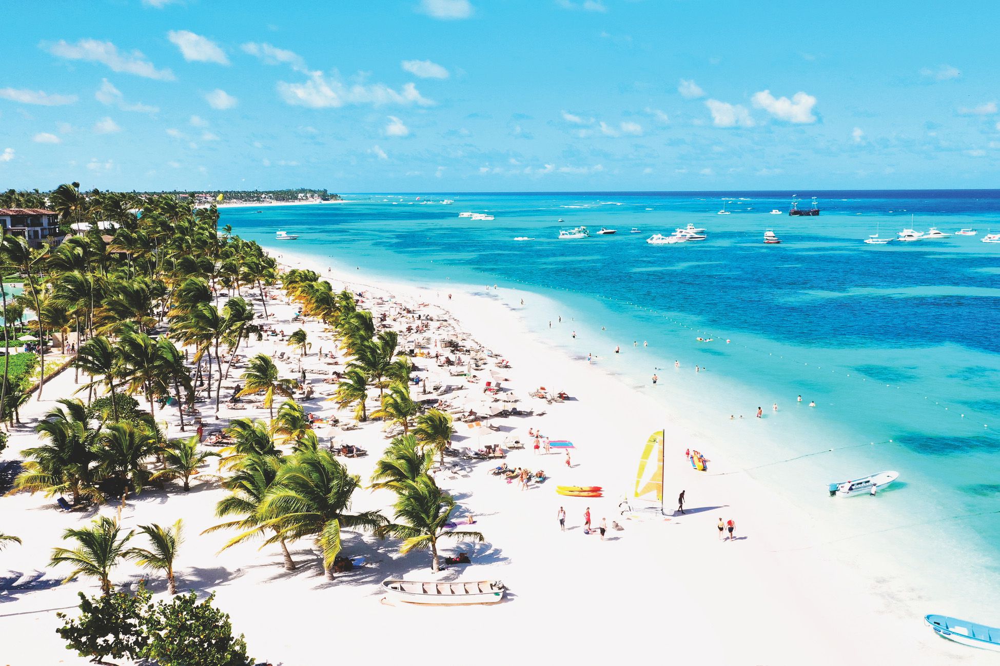 aerial view of a beautiful caribbean beach in Punta Cana, Dominican Republic