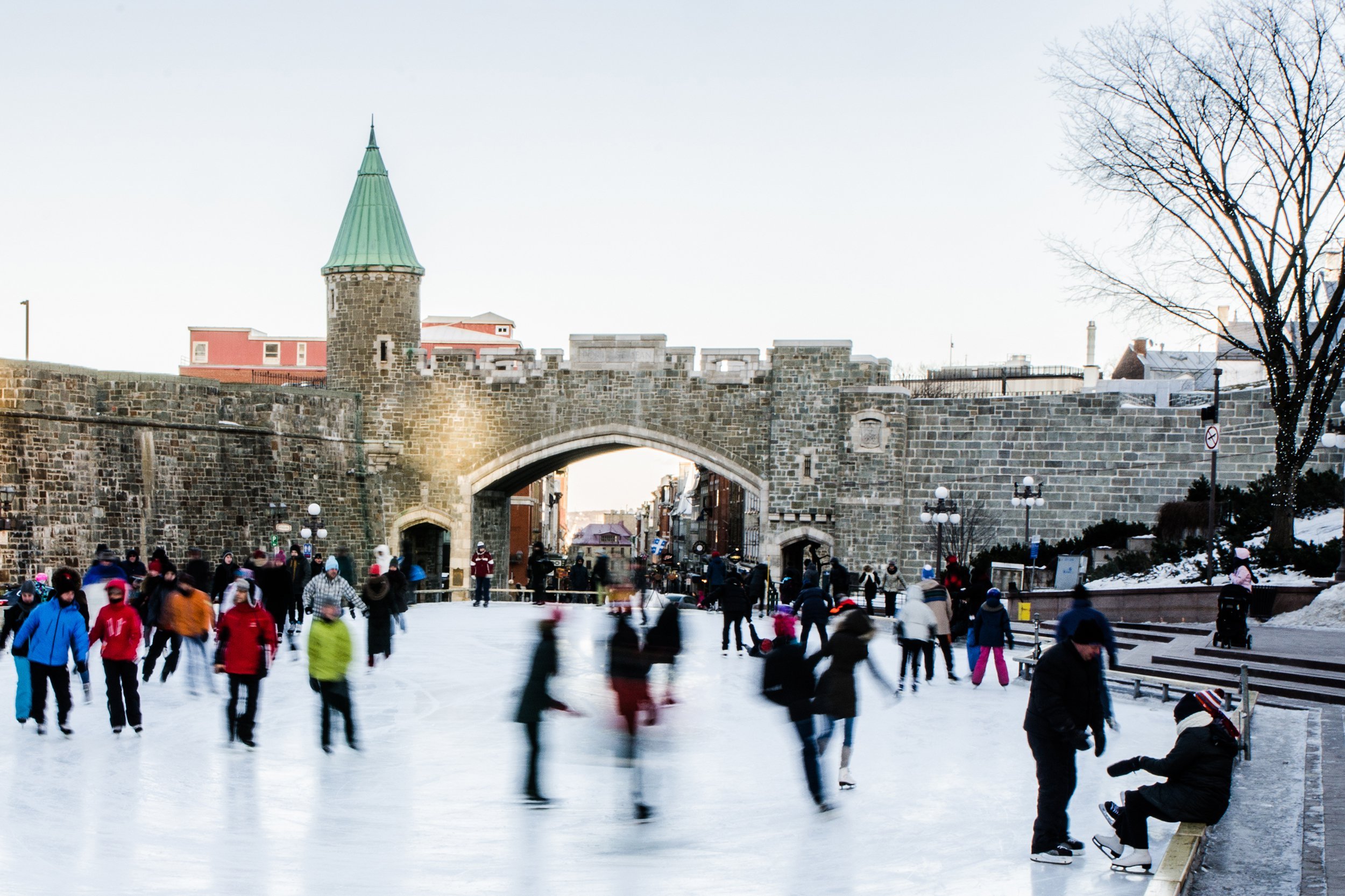 downtown ice rink in Quebec City, Canada