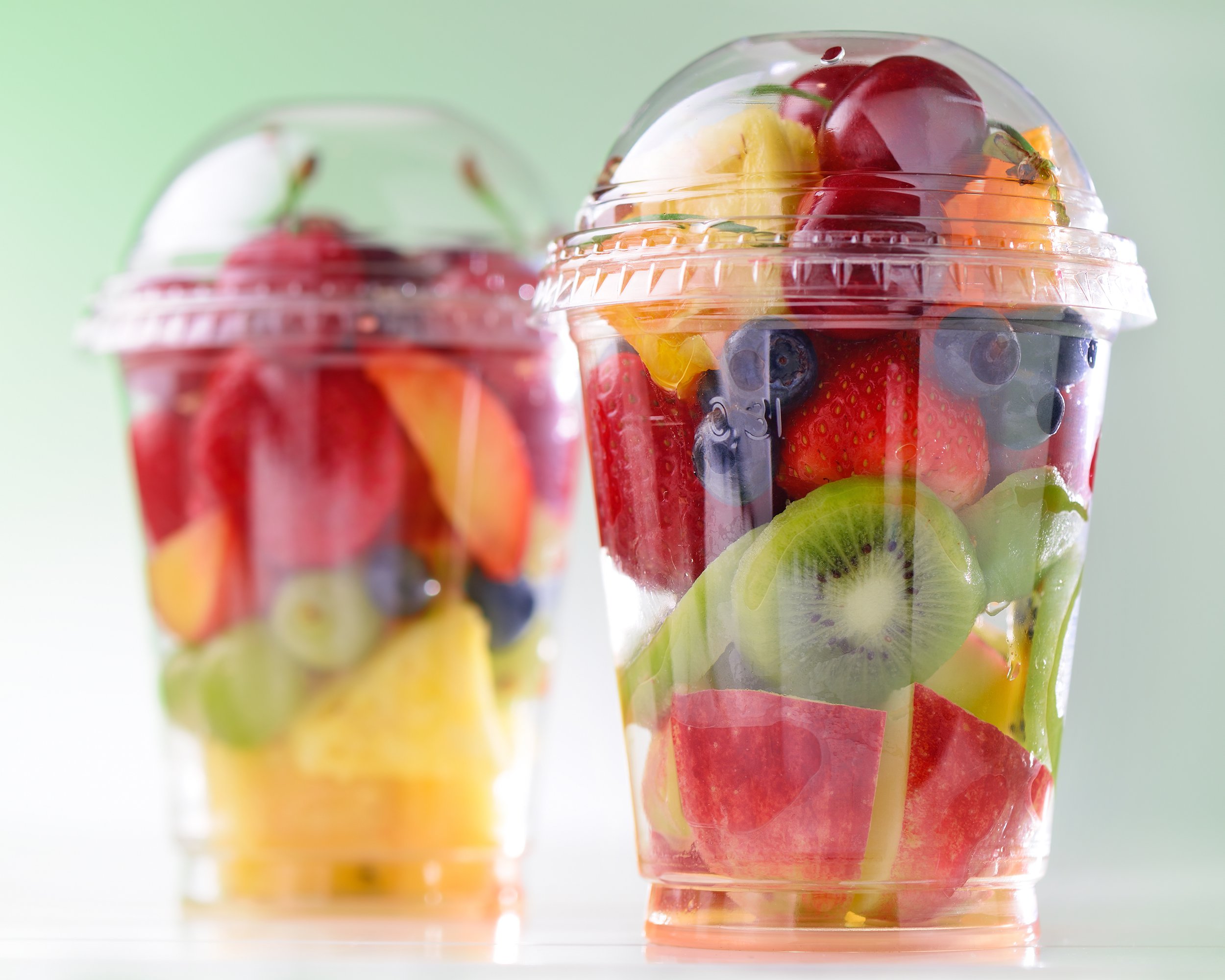 two fresh fruit salads