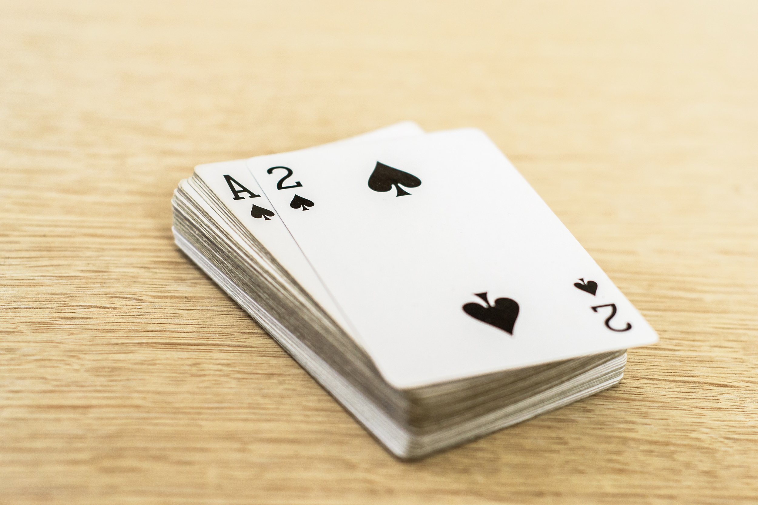 deck of cards on the table