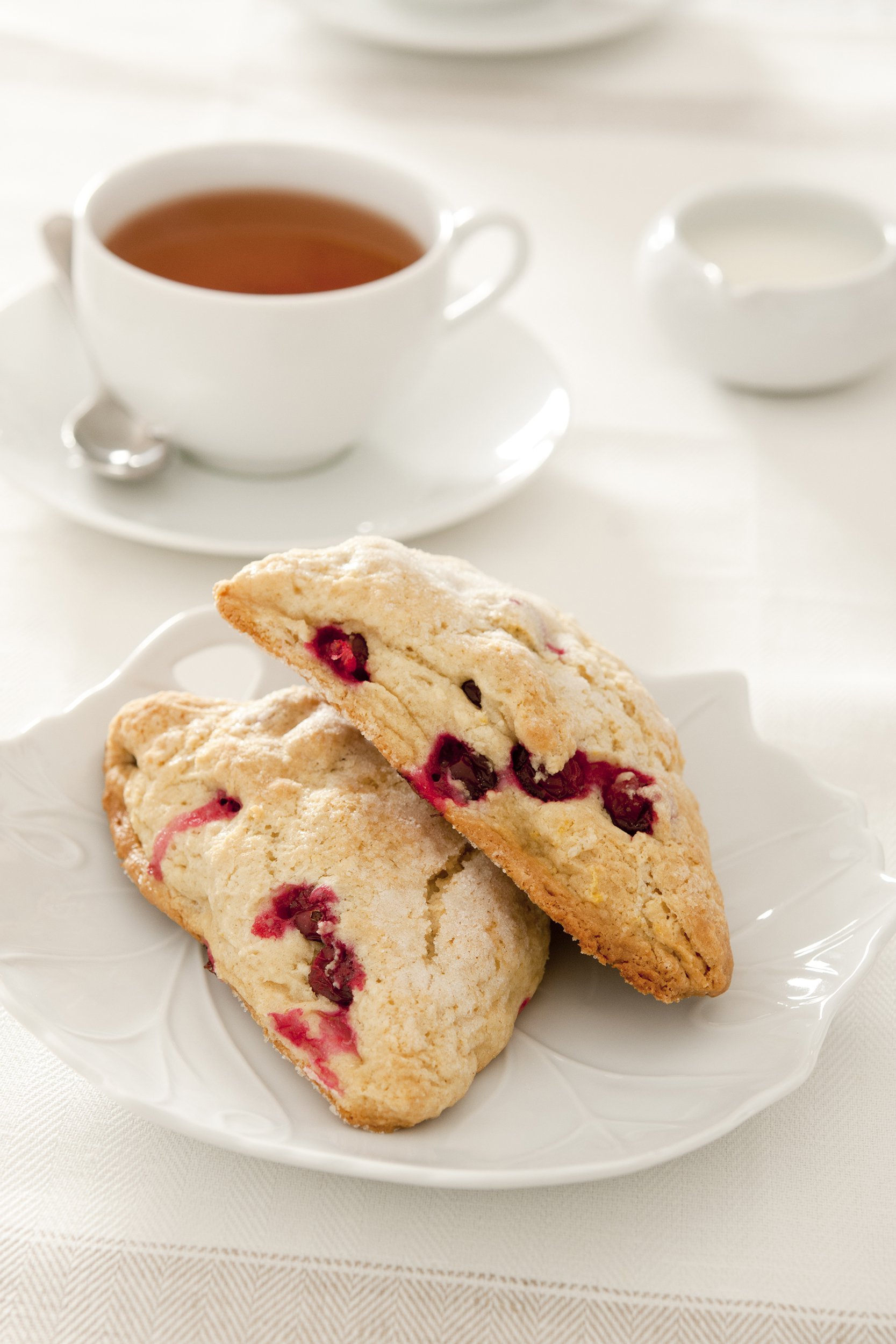 cranberry scones and tea