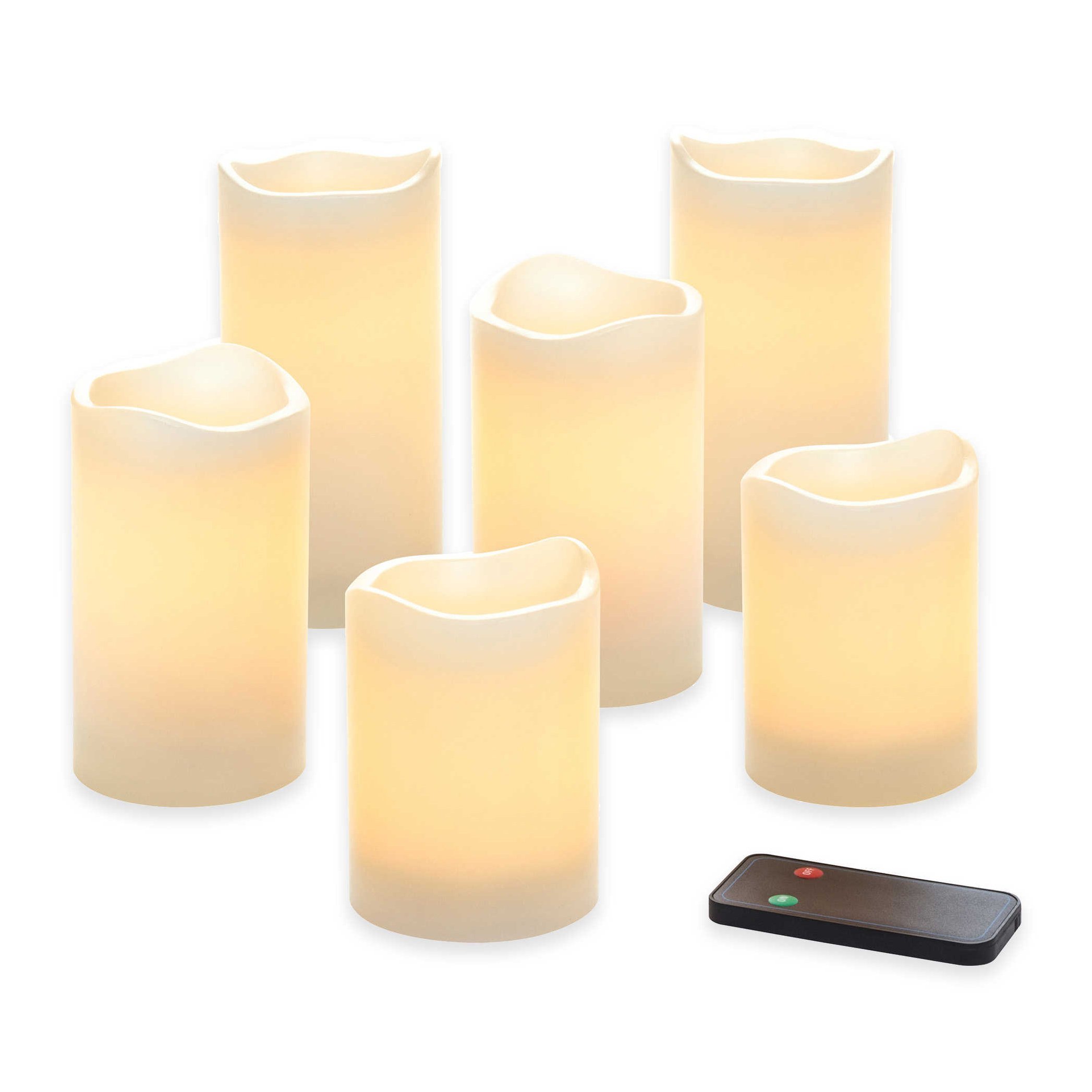 Flameless LED Wax Pillar Candles with Remote