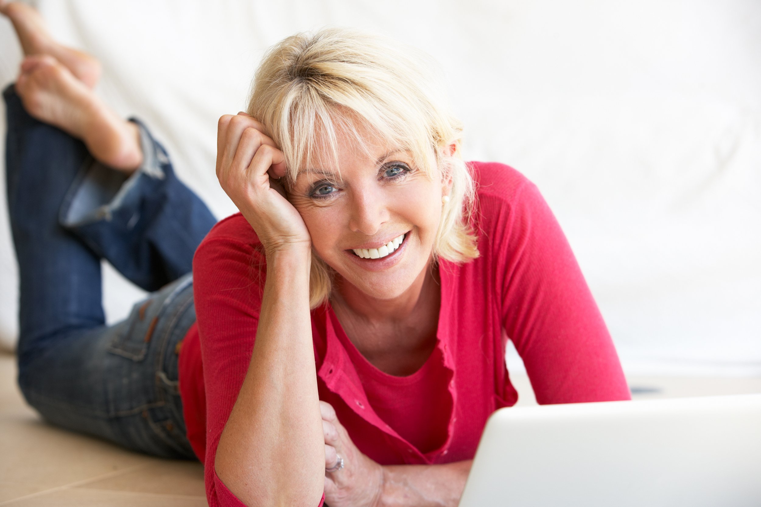 middle age woman on her laptop computer