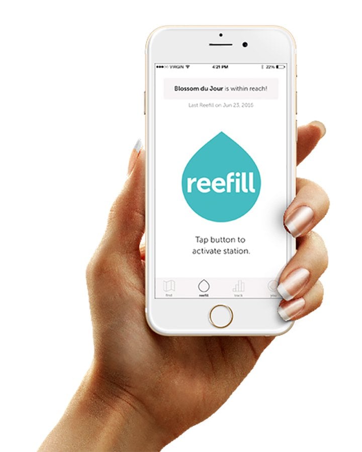 Reefill app on phone