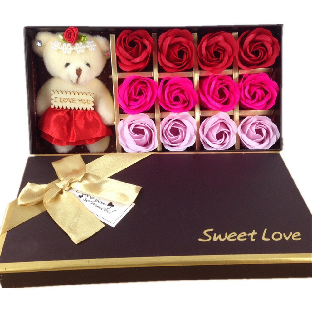 Soap Rose and Bear Set