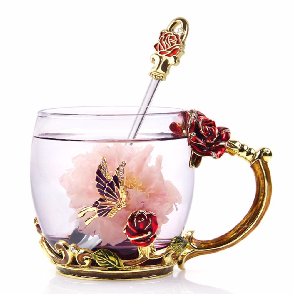 Red Roses Tea Cup Set