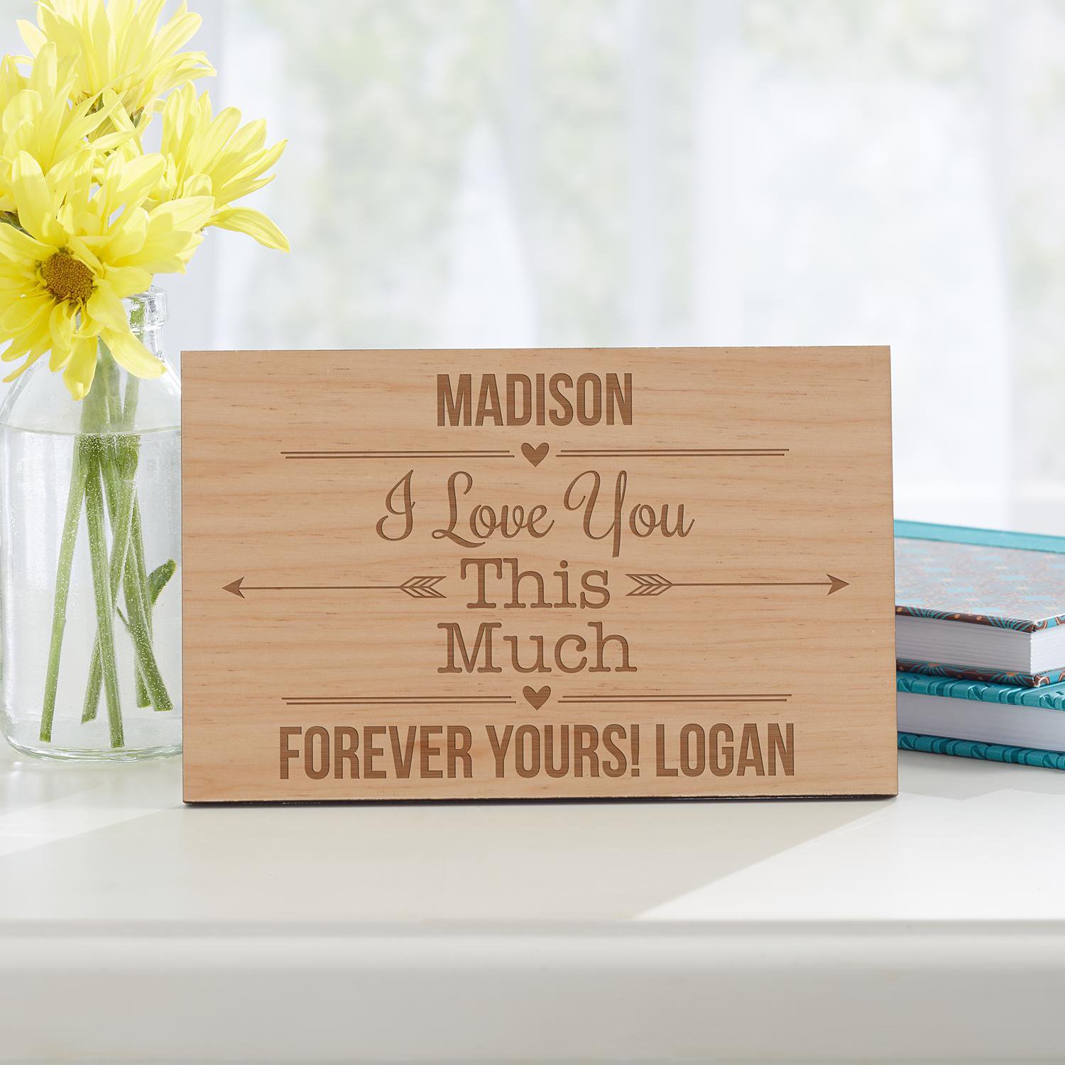 Romantic Wooden Postcard
