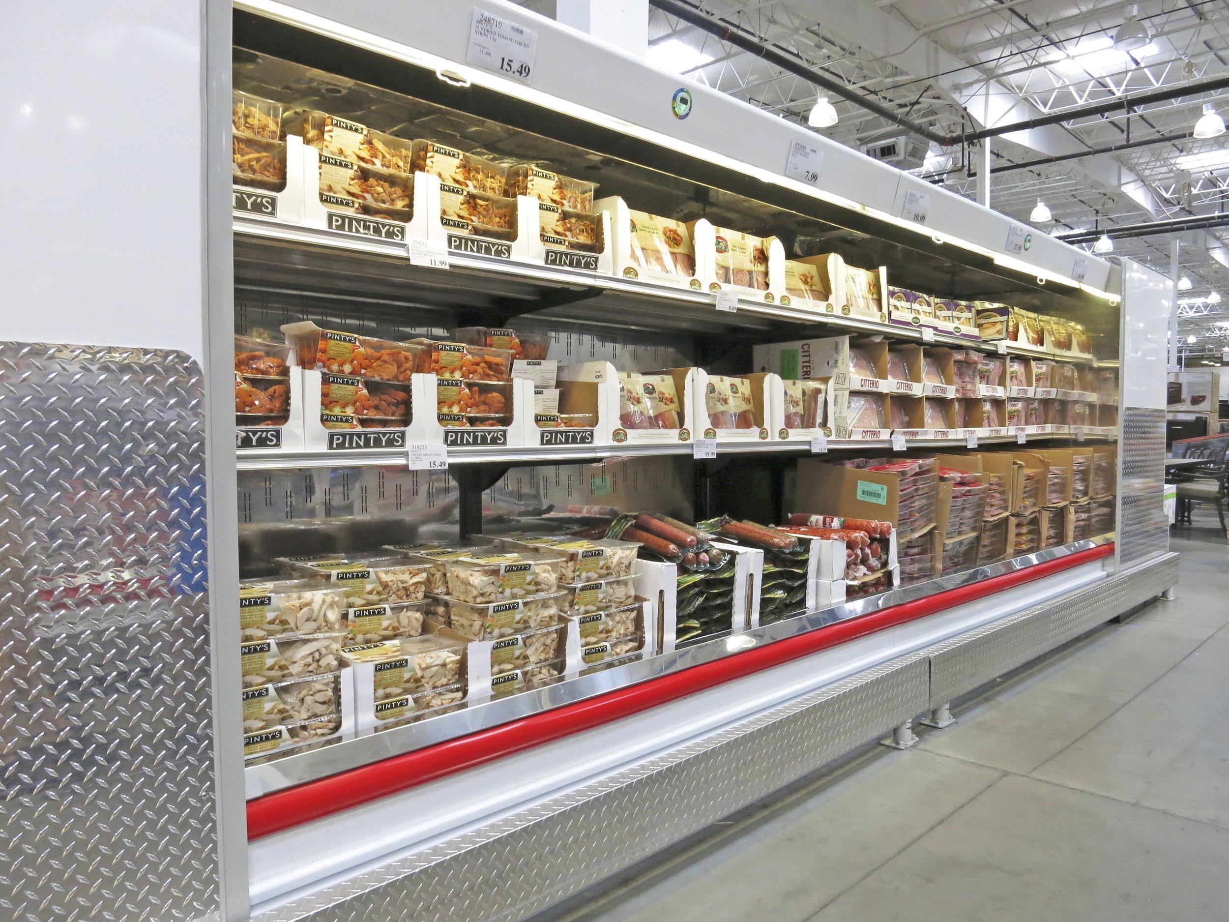 meat corridor in Costco Wholesale store