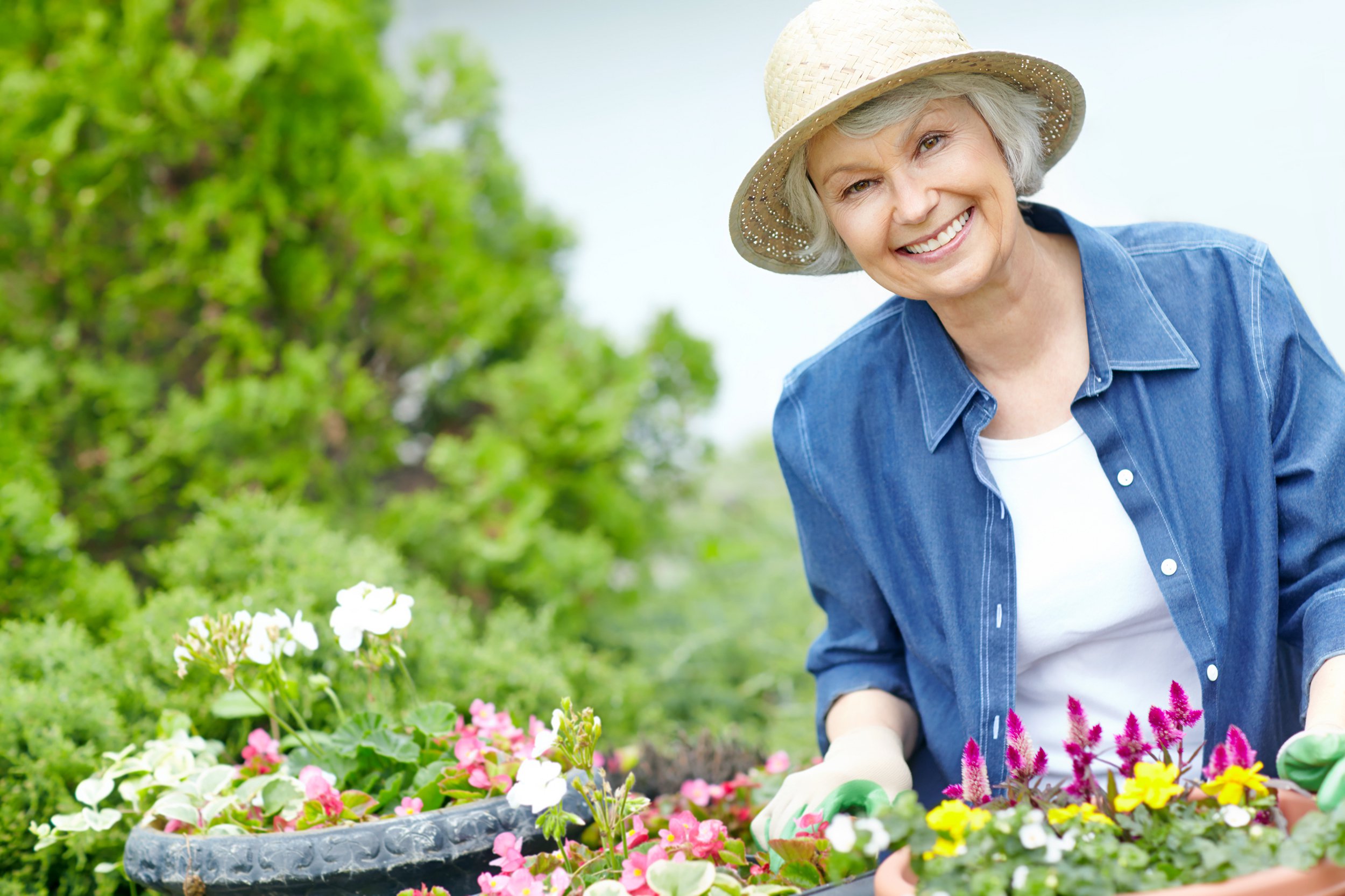 Senior woman gardening