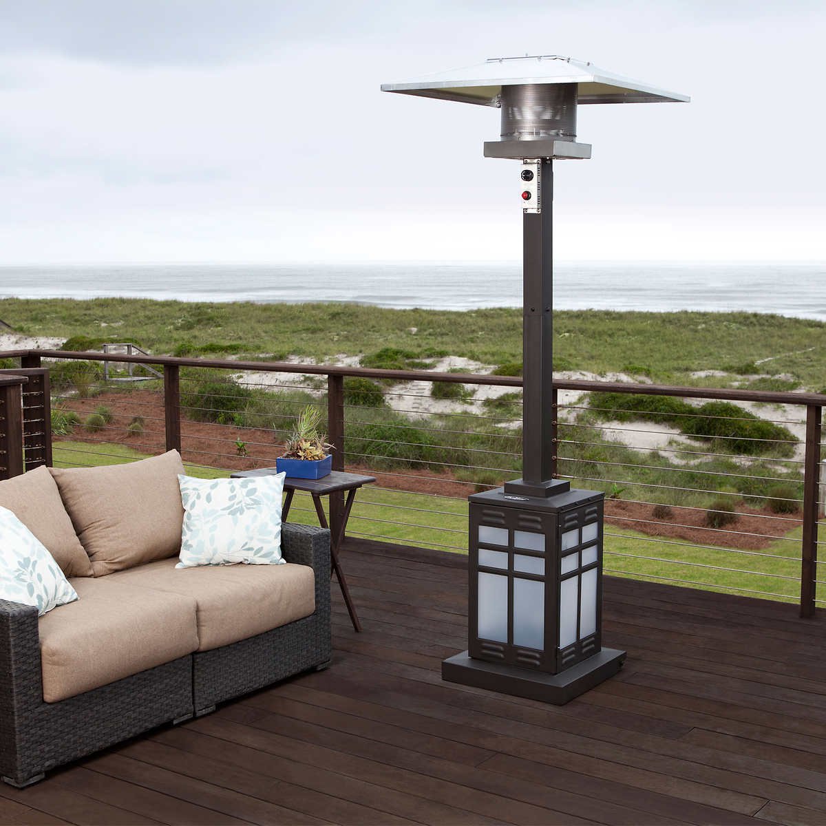 Dauphine Square Mission Mocha 46,000 BTU Patio Heater With LED Base