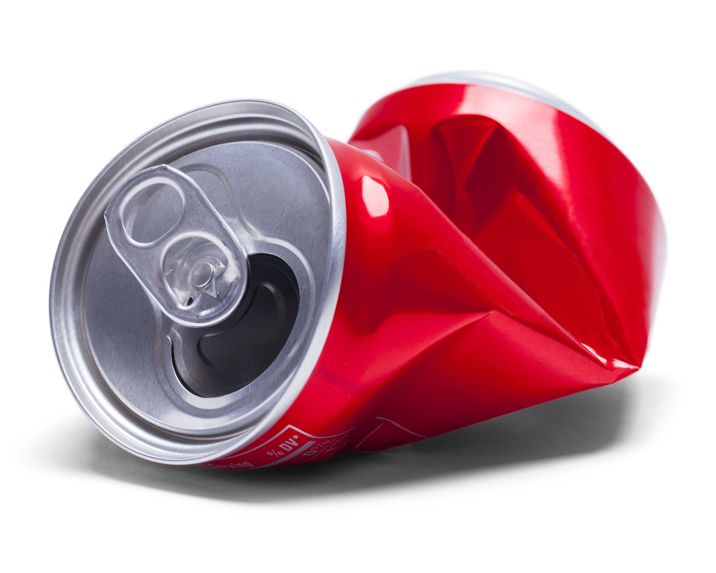 empty smashed soda can