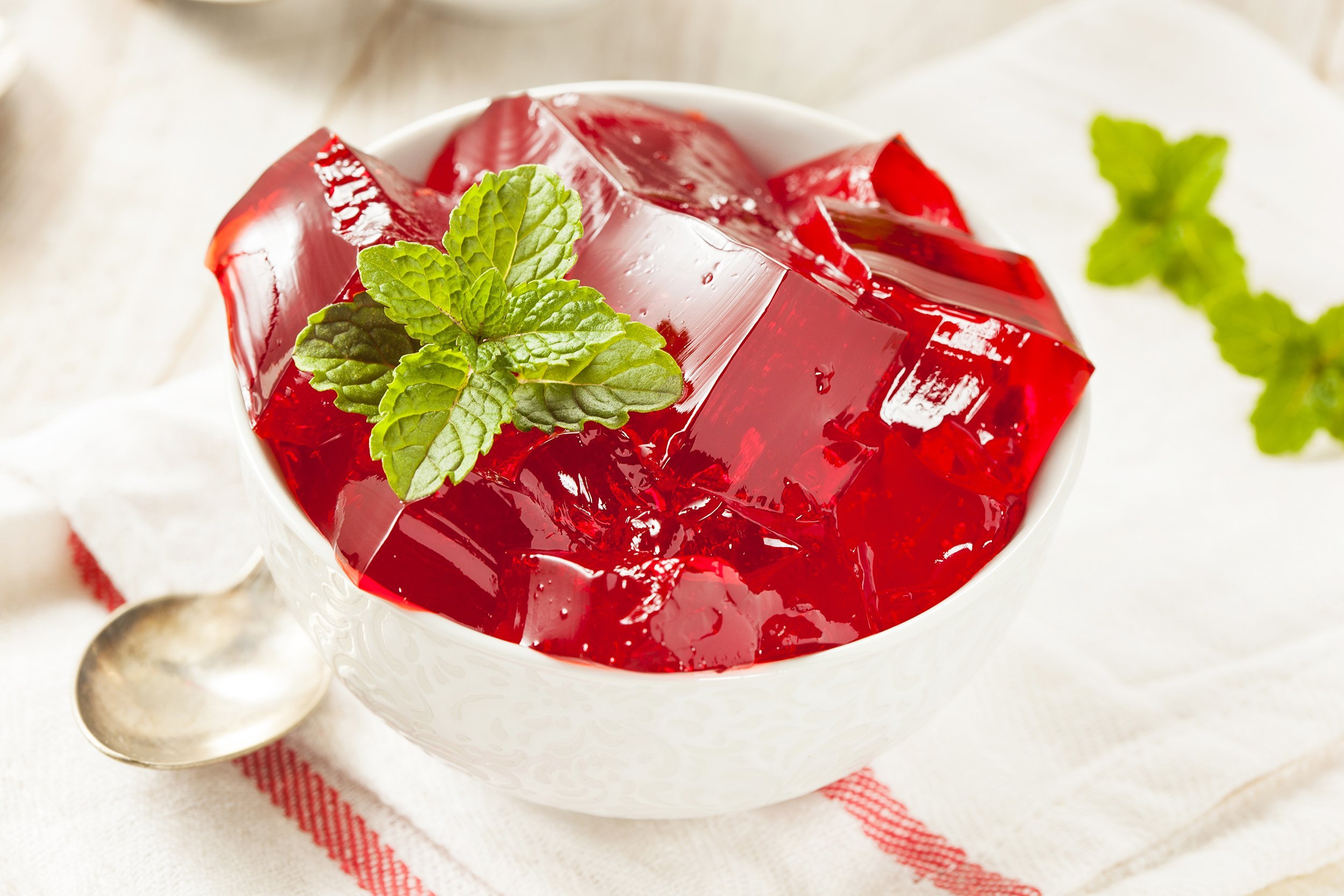 red gelatin dessert in a bowl