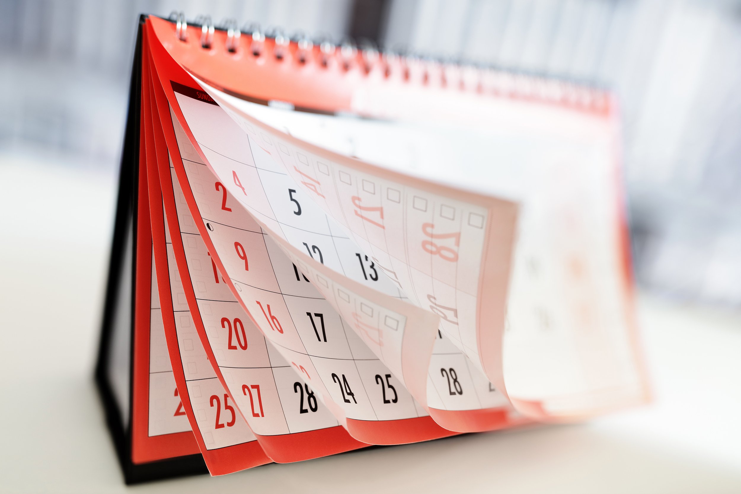 Calendar with pages flipping