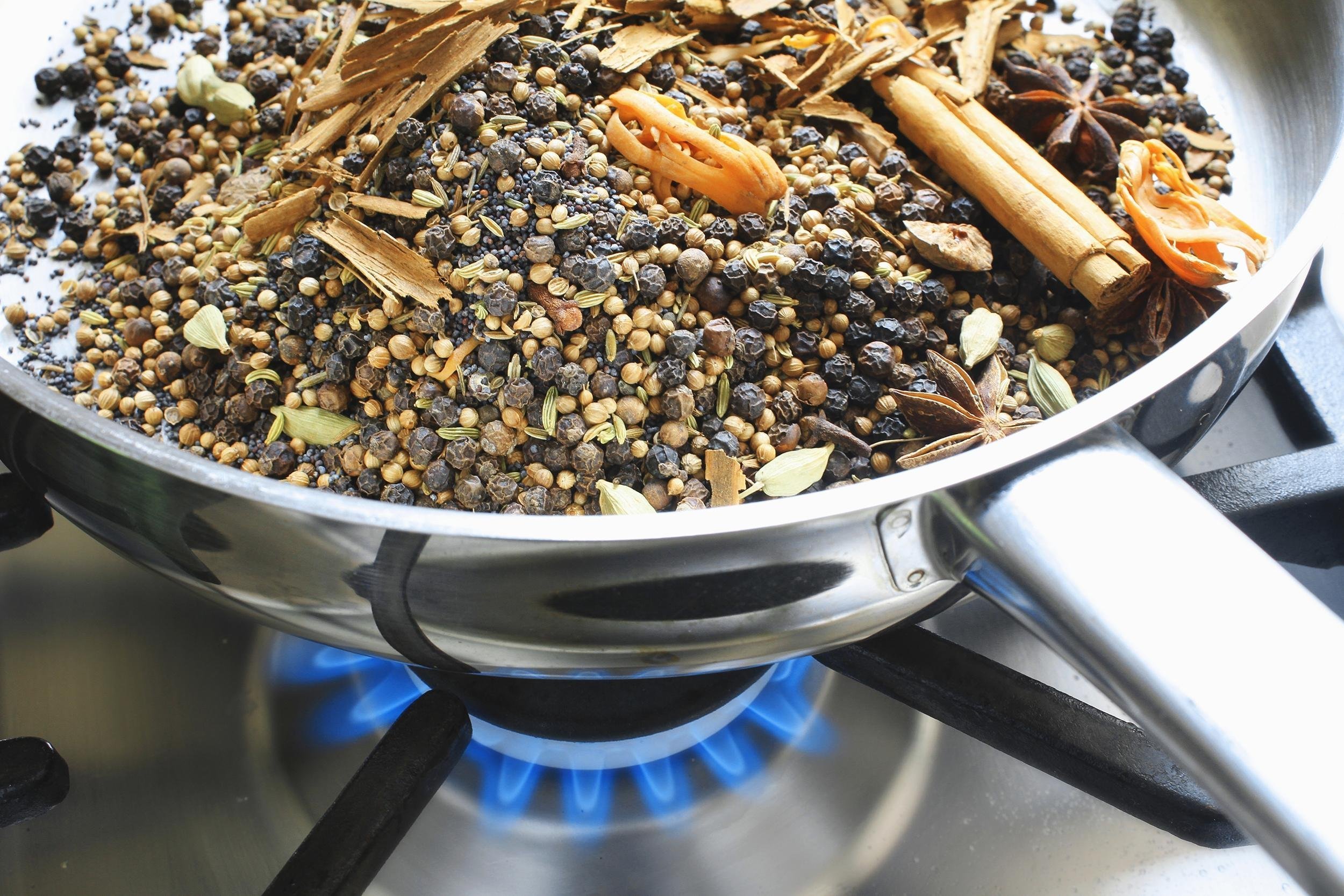prepared mixed spices in a pot on the stove
