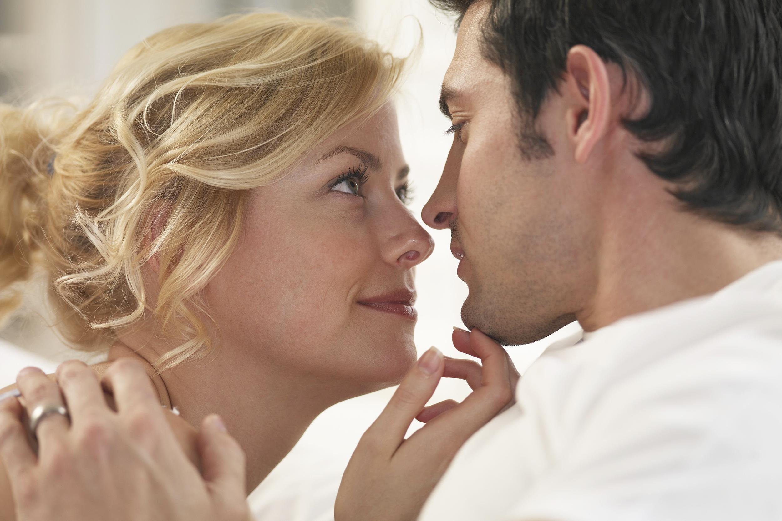 lovers about to kiss