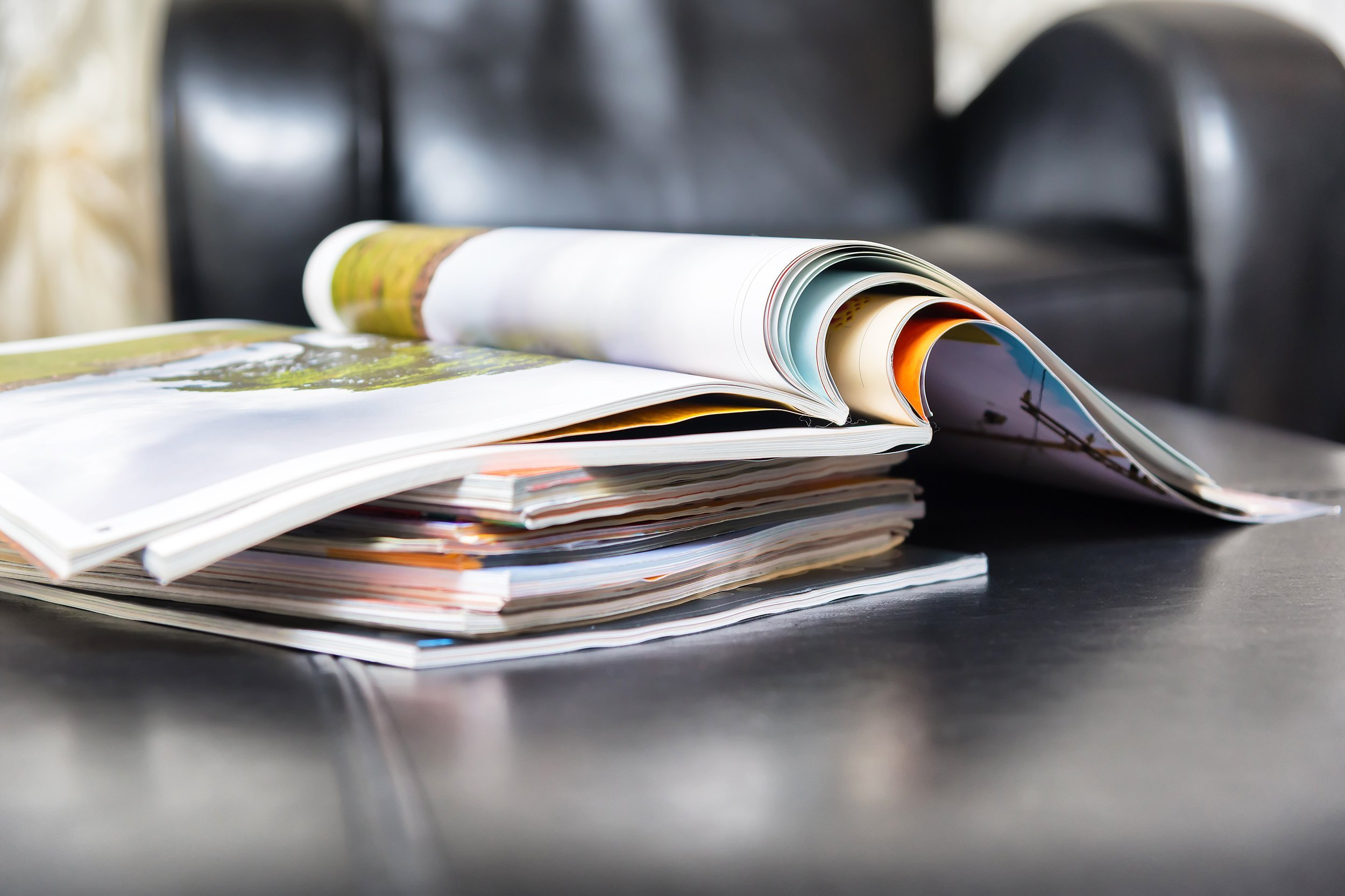 color magazines on table