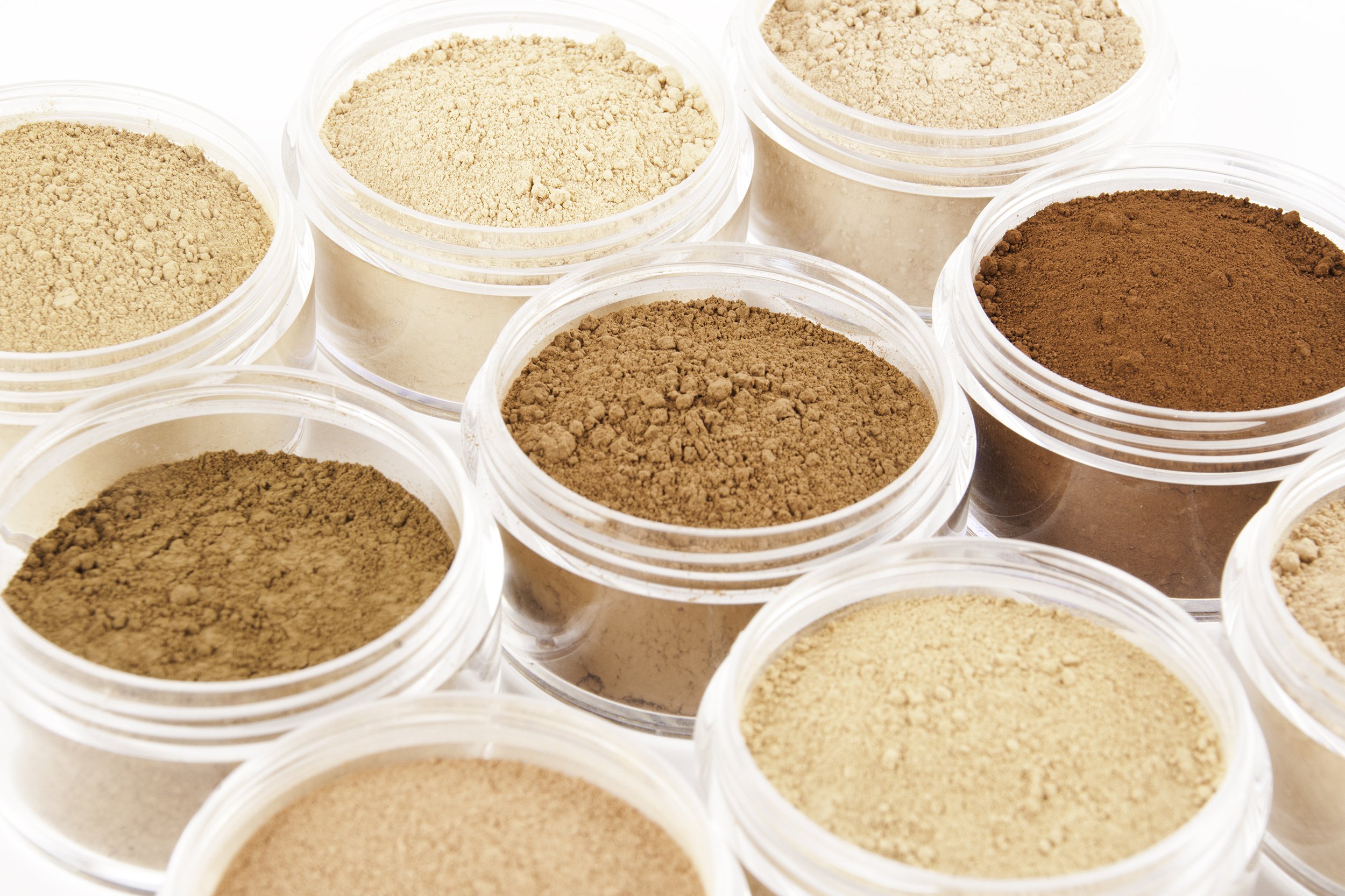 array of powder foundations