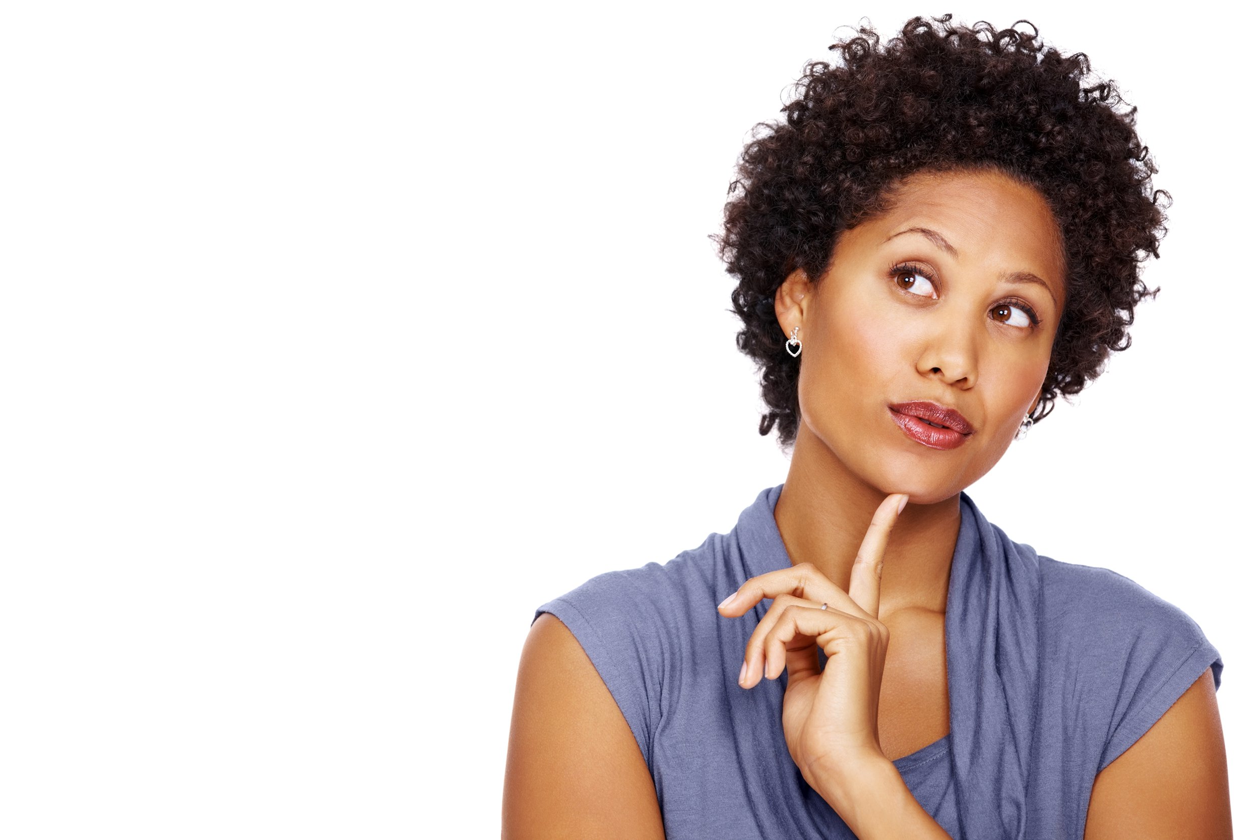 Woman asking herself questions