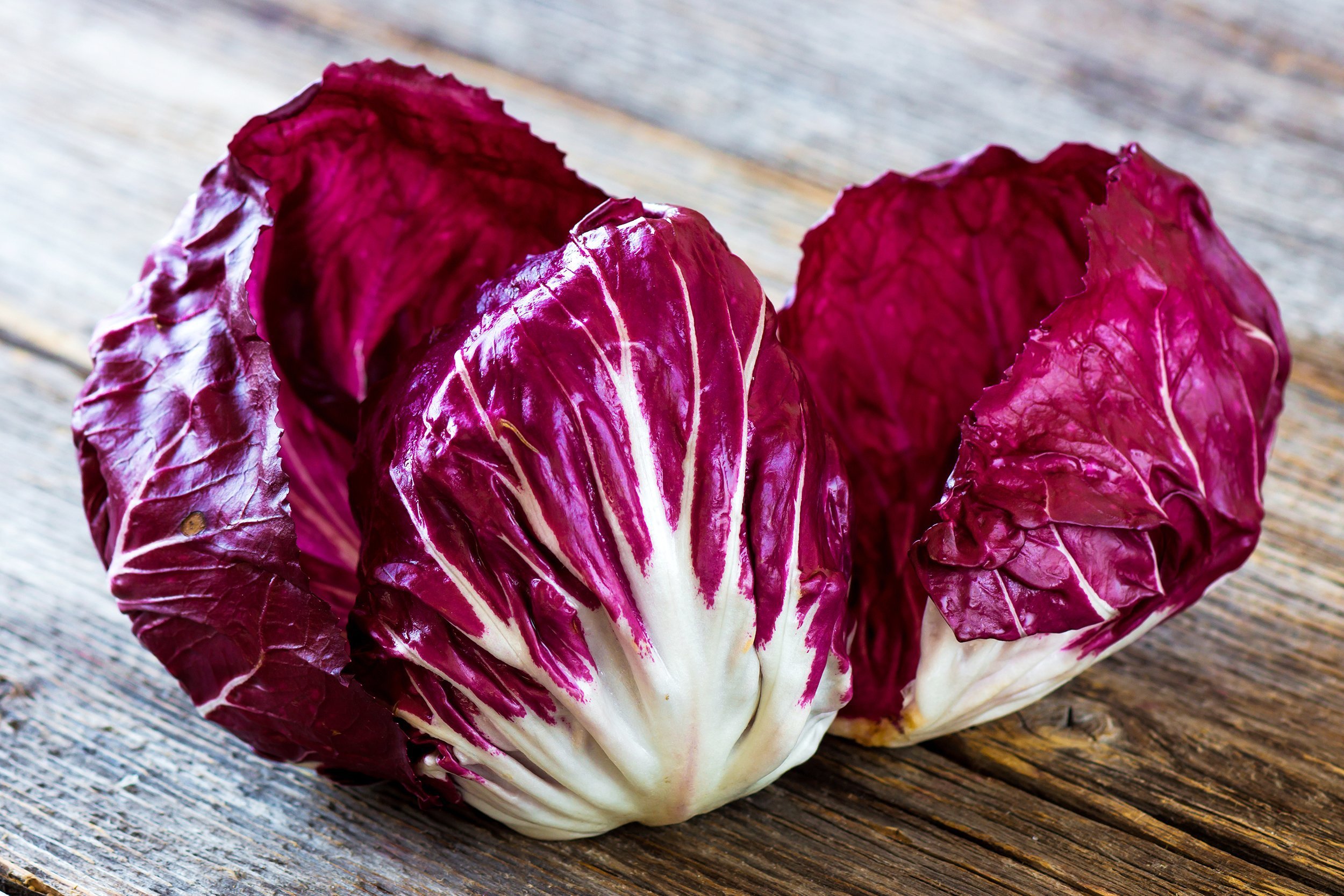 radicchio on wooden table