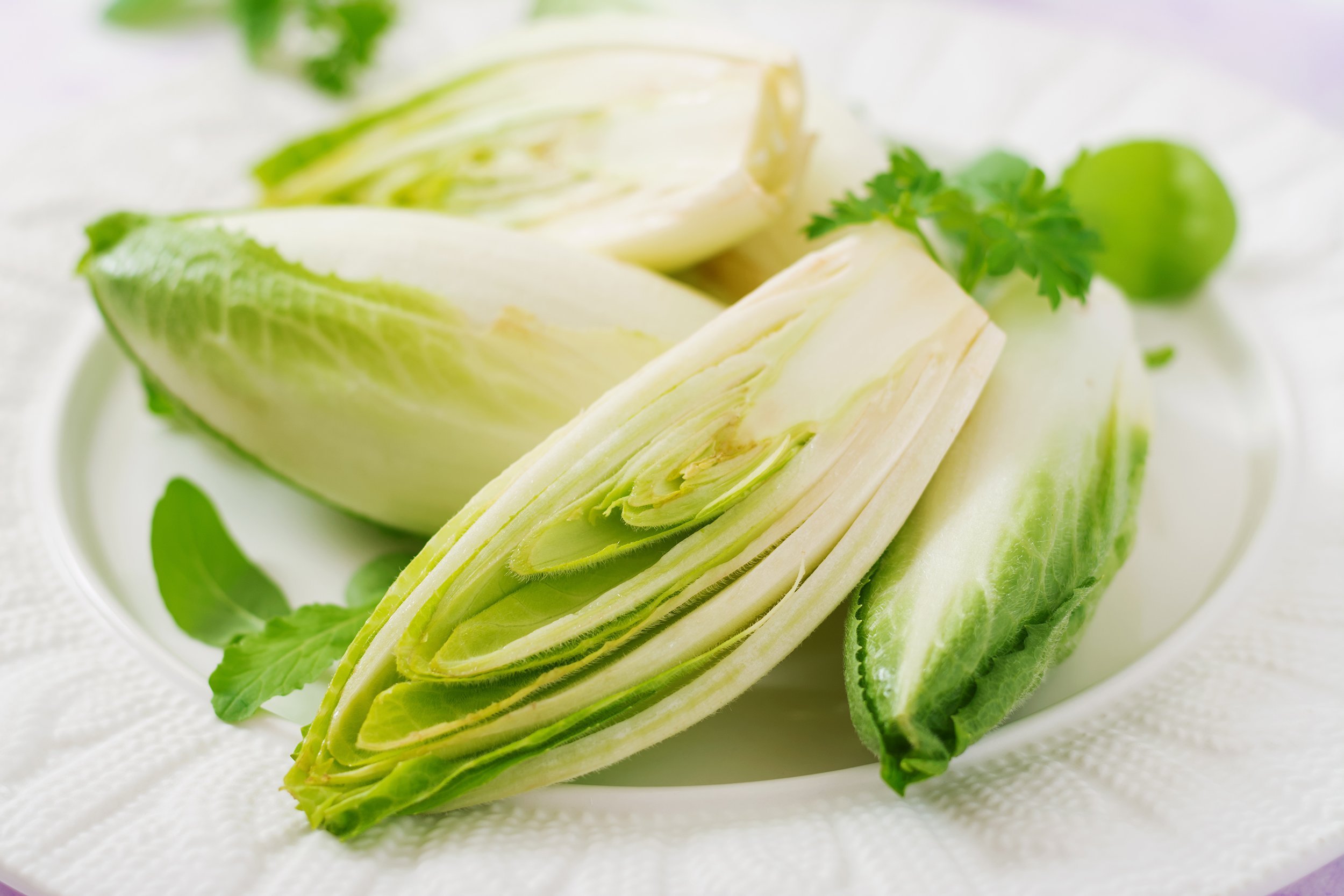endive on white plate