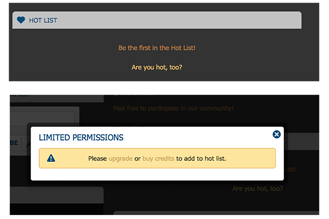 Hot List notifications on TrumpSingles website