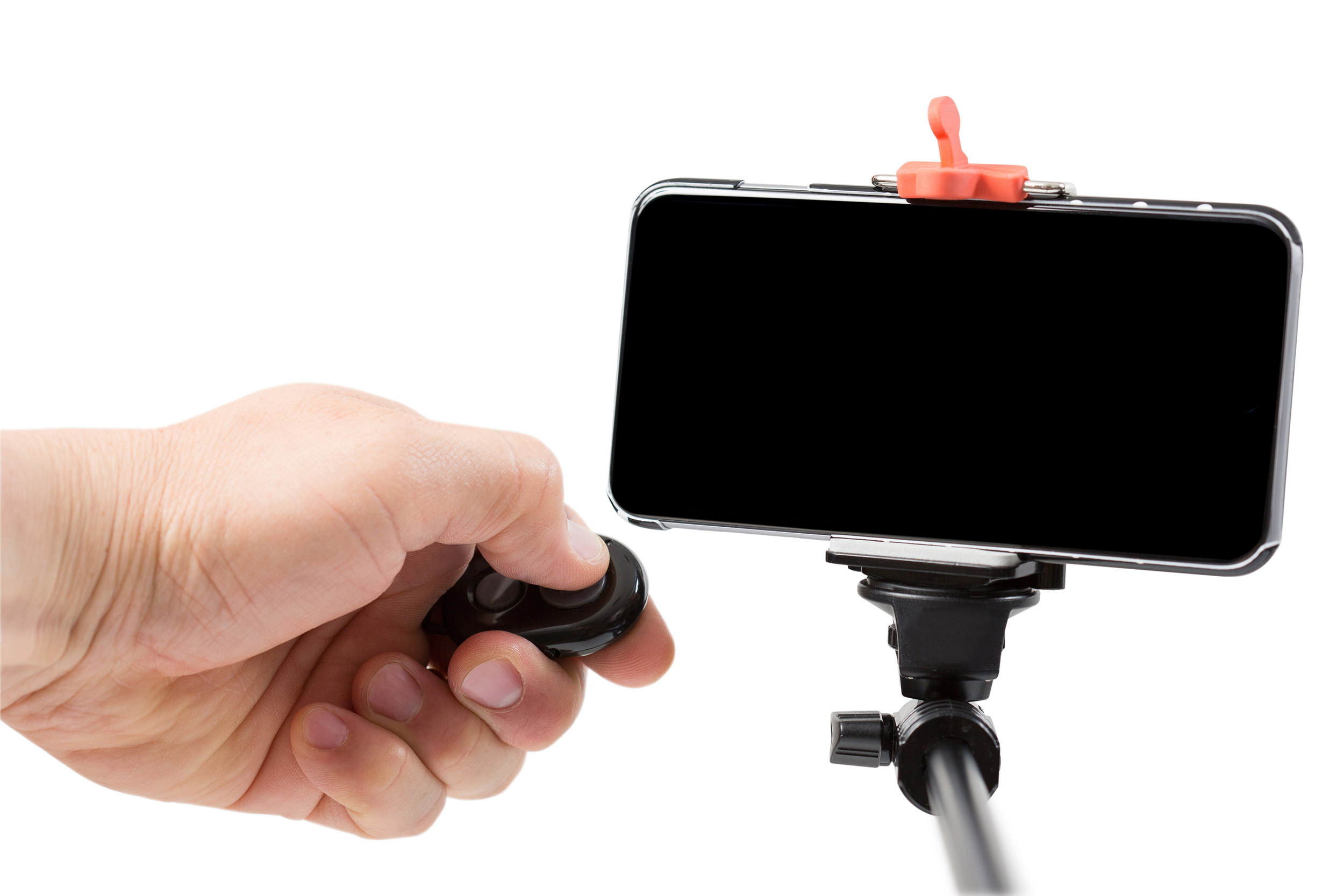 Selfie stick with remote control