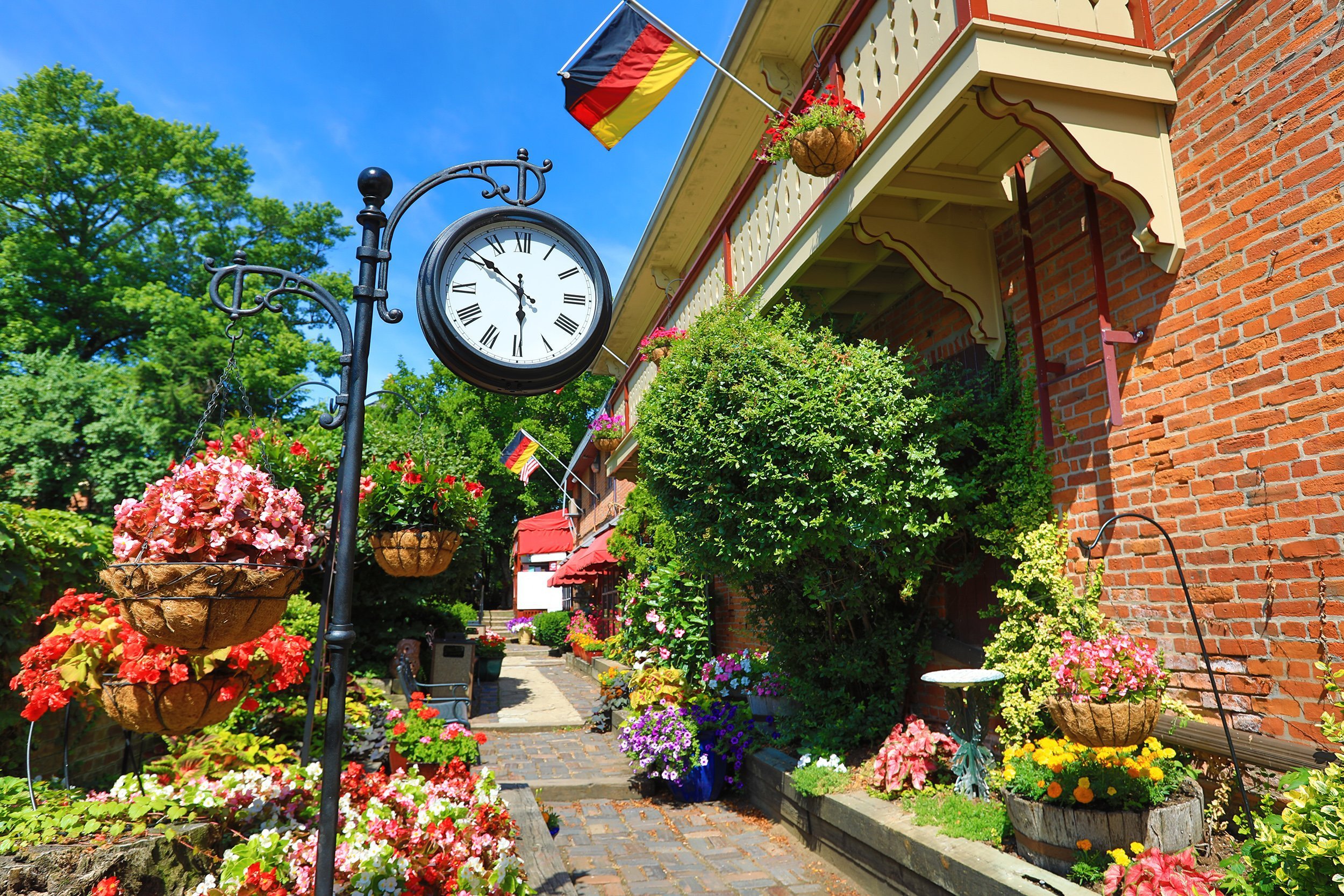 The gardens in the German Village area of Columbus, Ohio