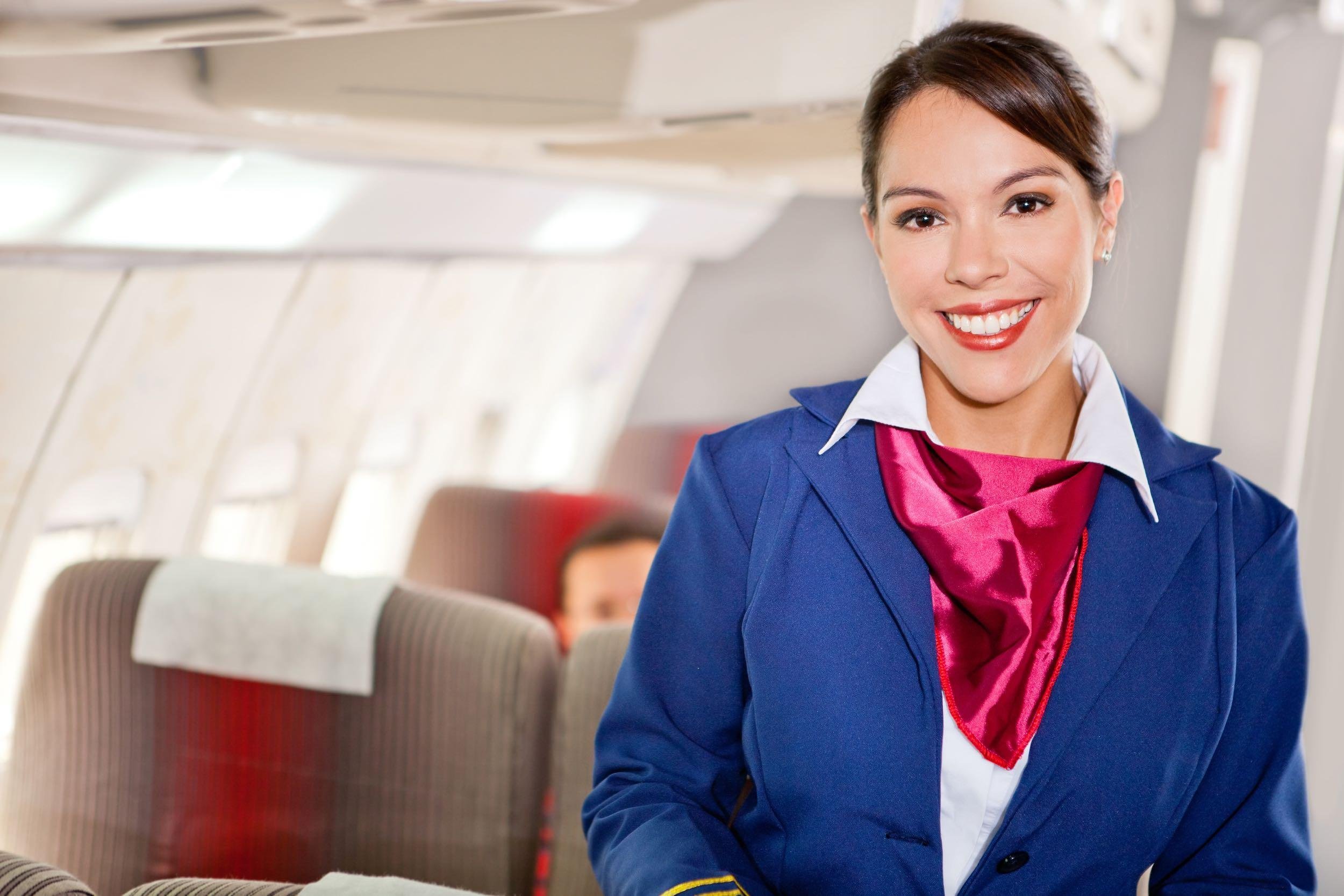 flight attendant on plane