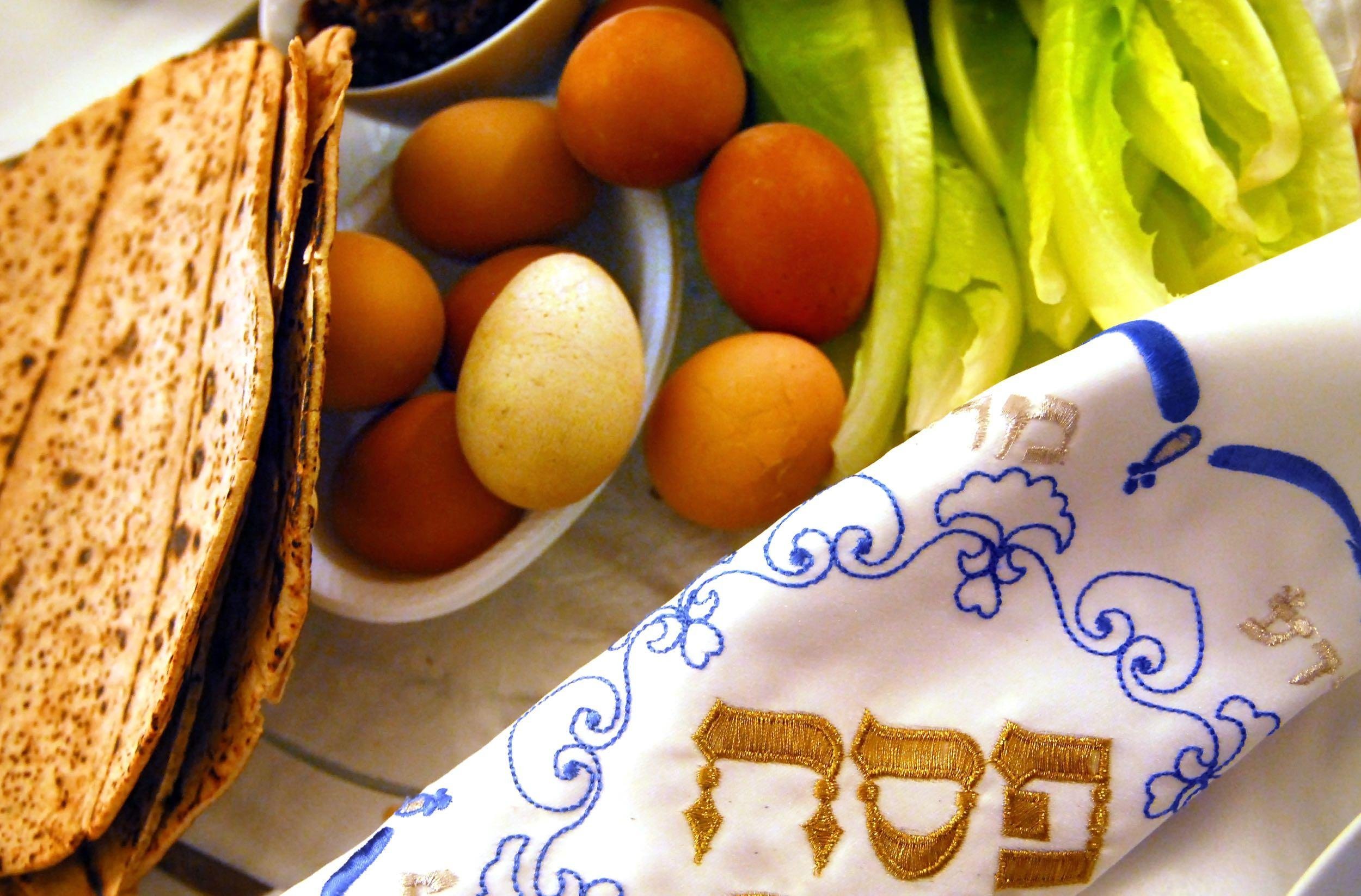 table ready for Passover seder