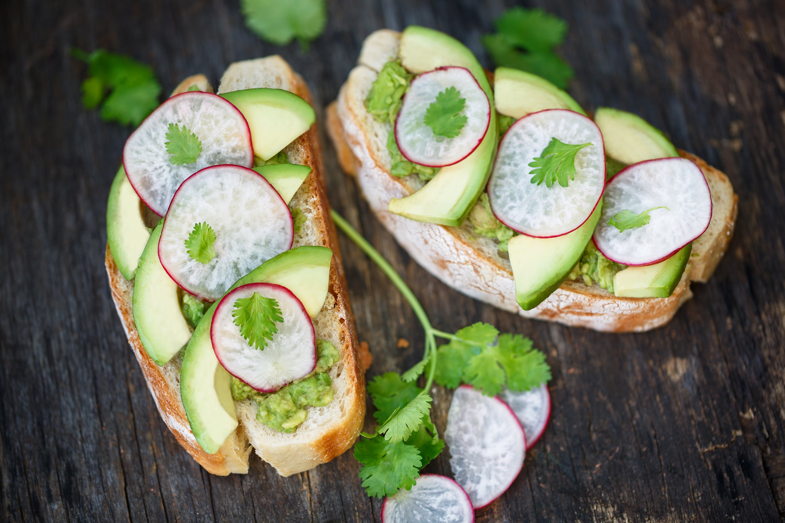 Radish and Avocado Sandwich