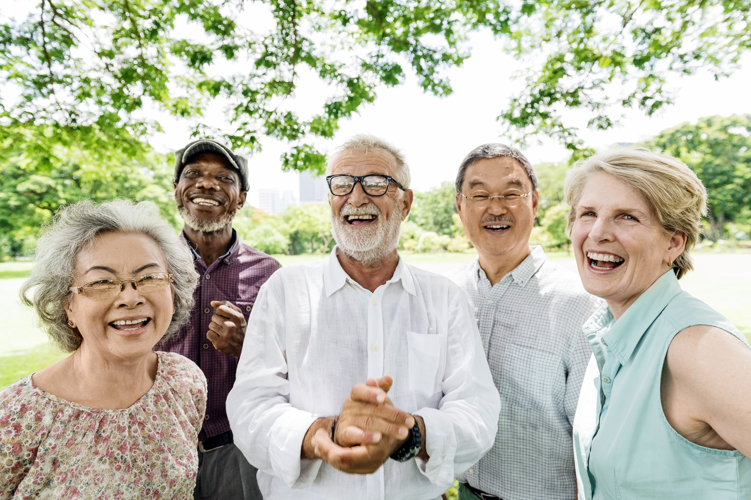 Group of happy senior friends