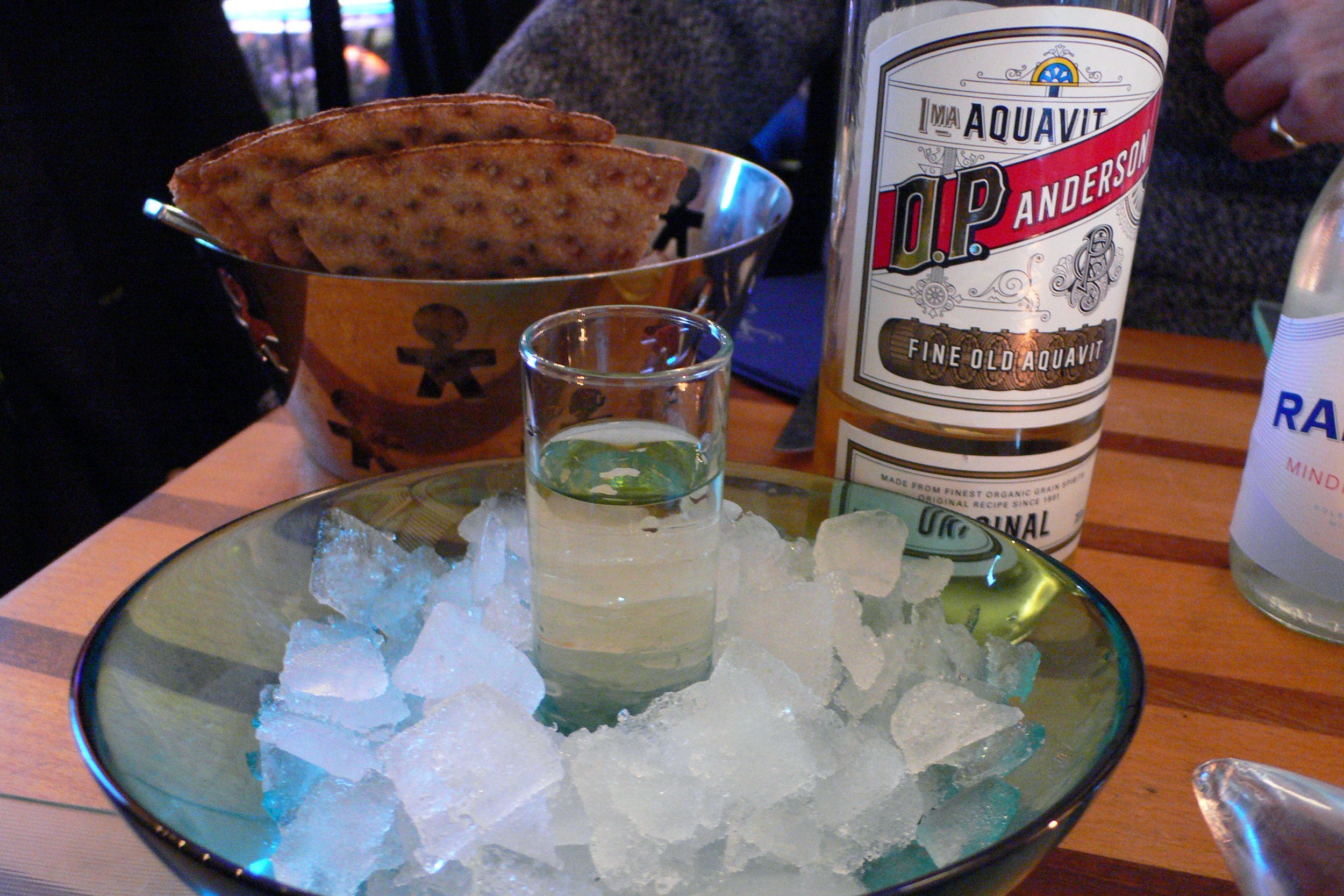 snaps at Restaurant Gabriel in Feskekôrka in Gothenburg