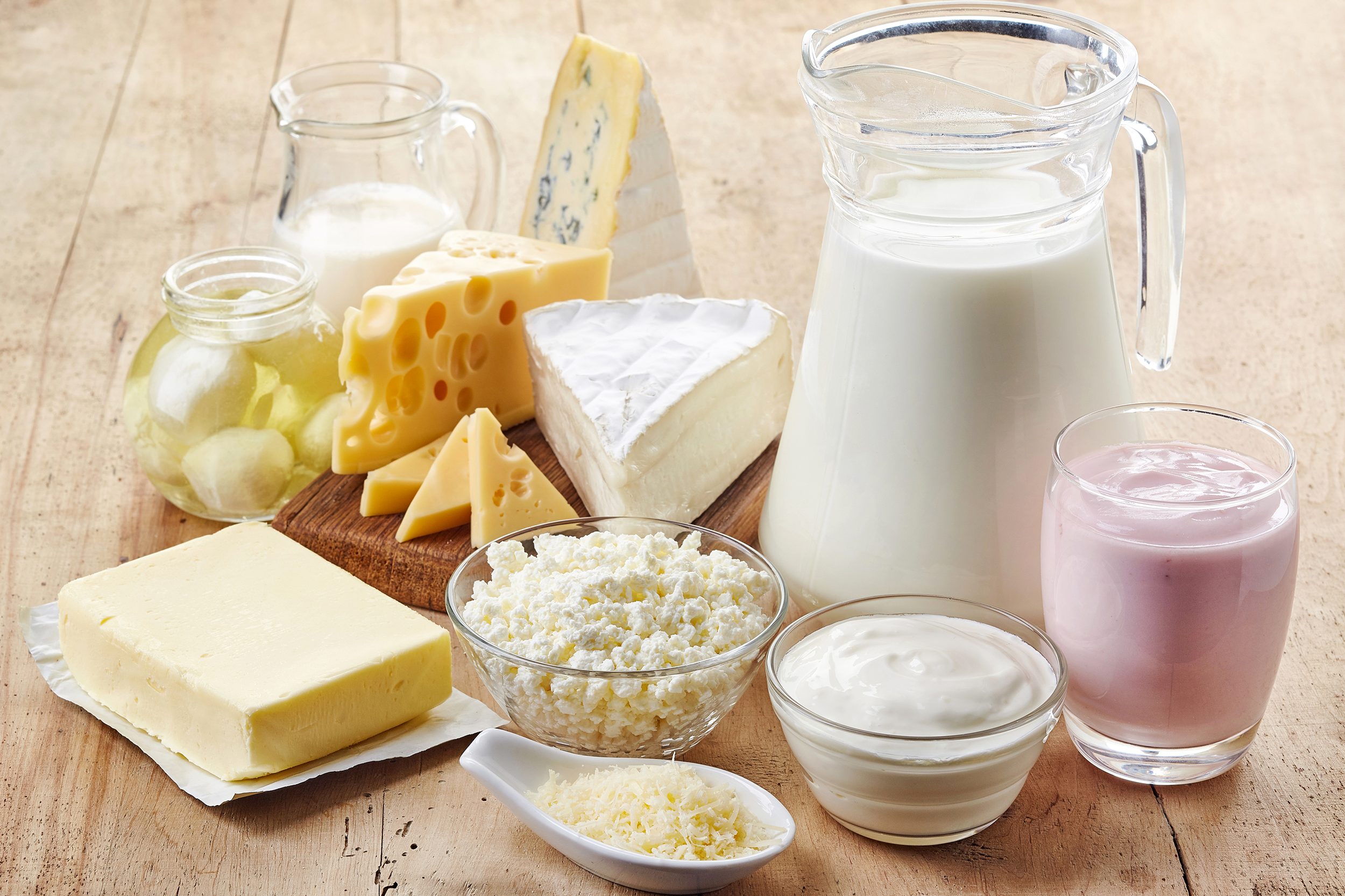 Assortment of dairy items
