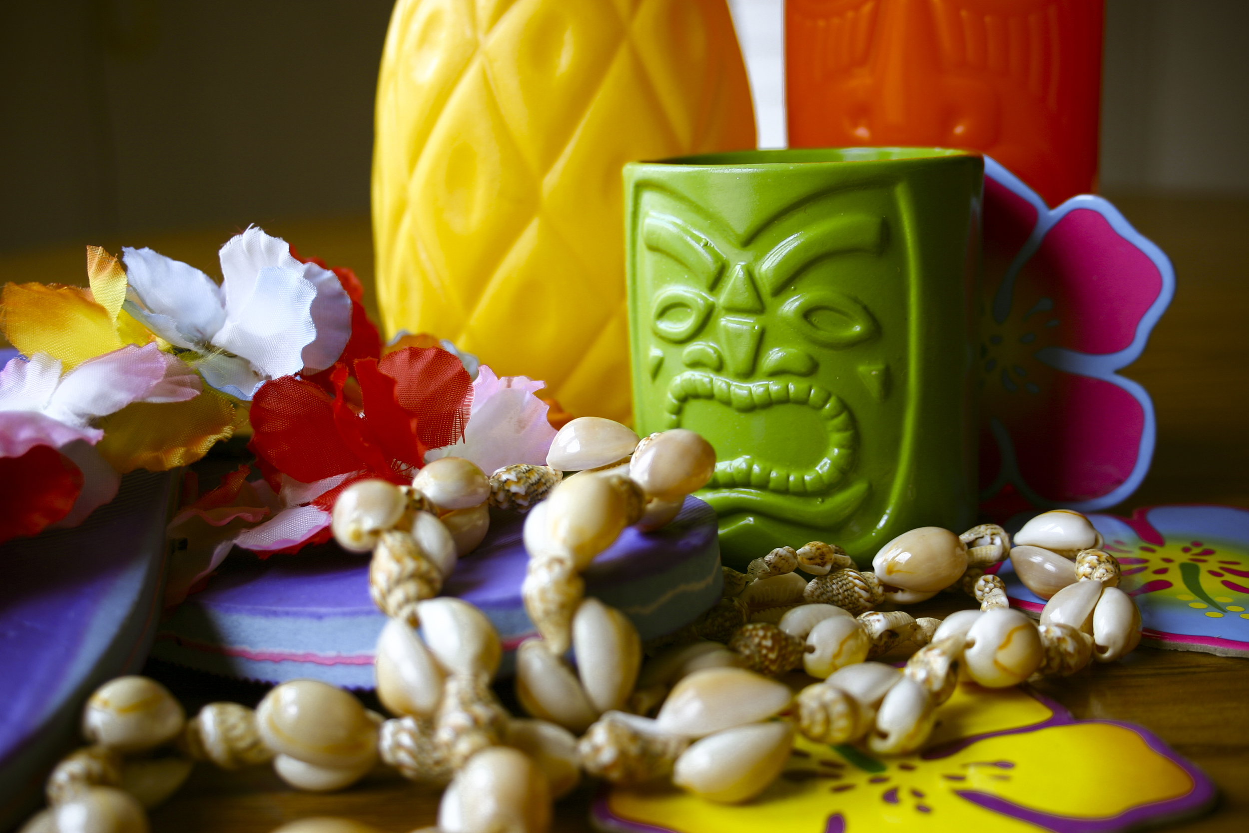 Decorations for a tiki party