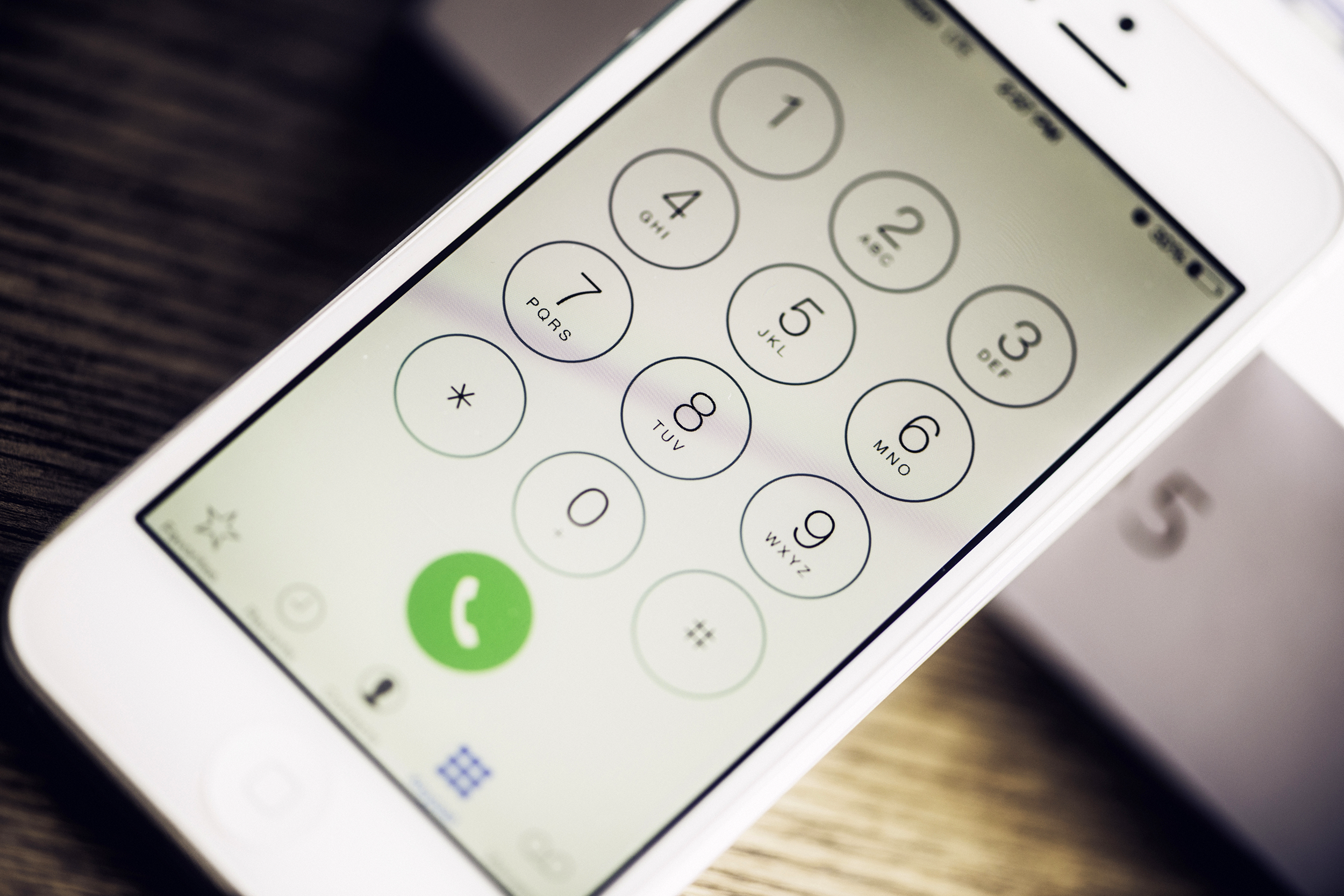 Closeup of cellphone keypad