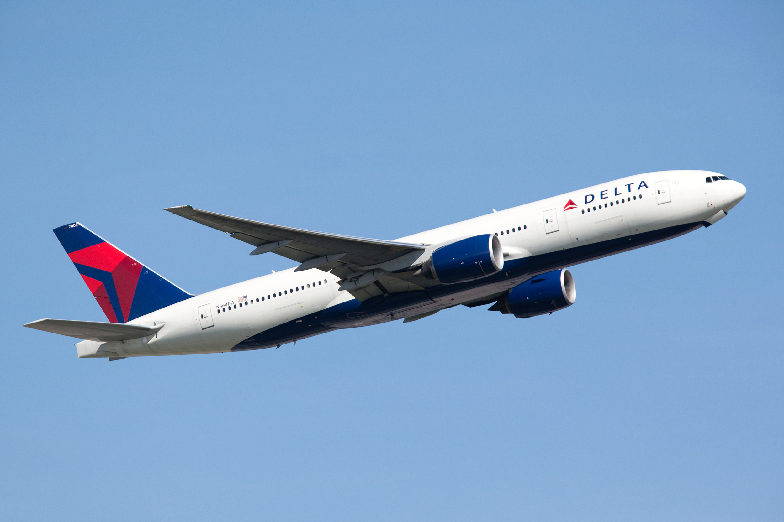 Delta airplane in the sky