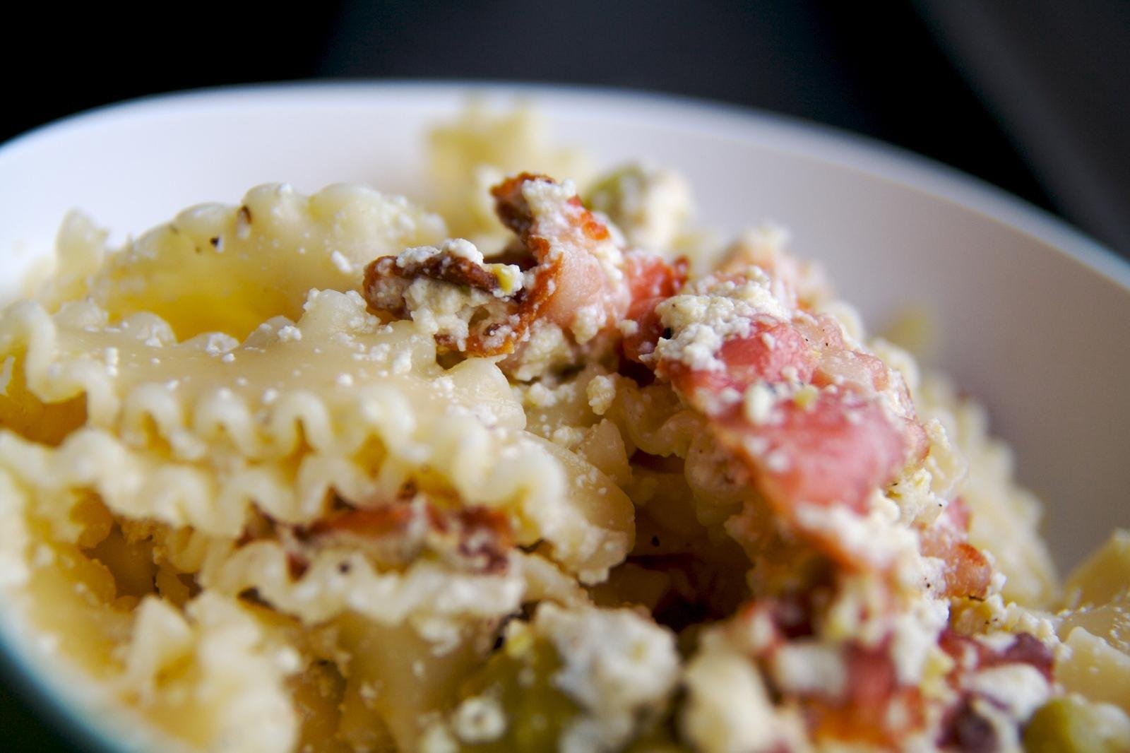 Ricotta Pasta With Fava Beans and Bacon