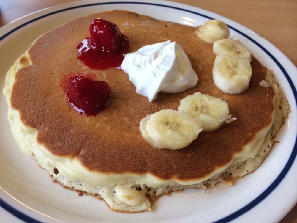 Happy face pancake from IHOP in Brighton, MA