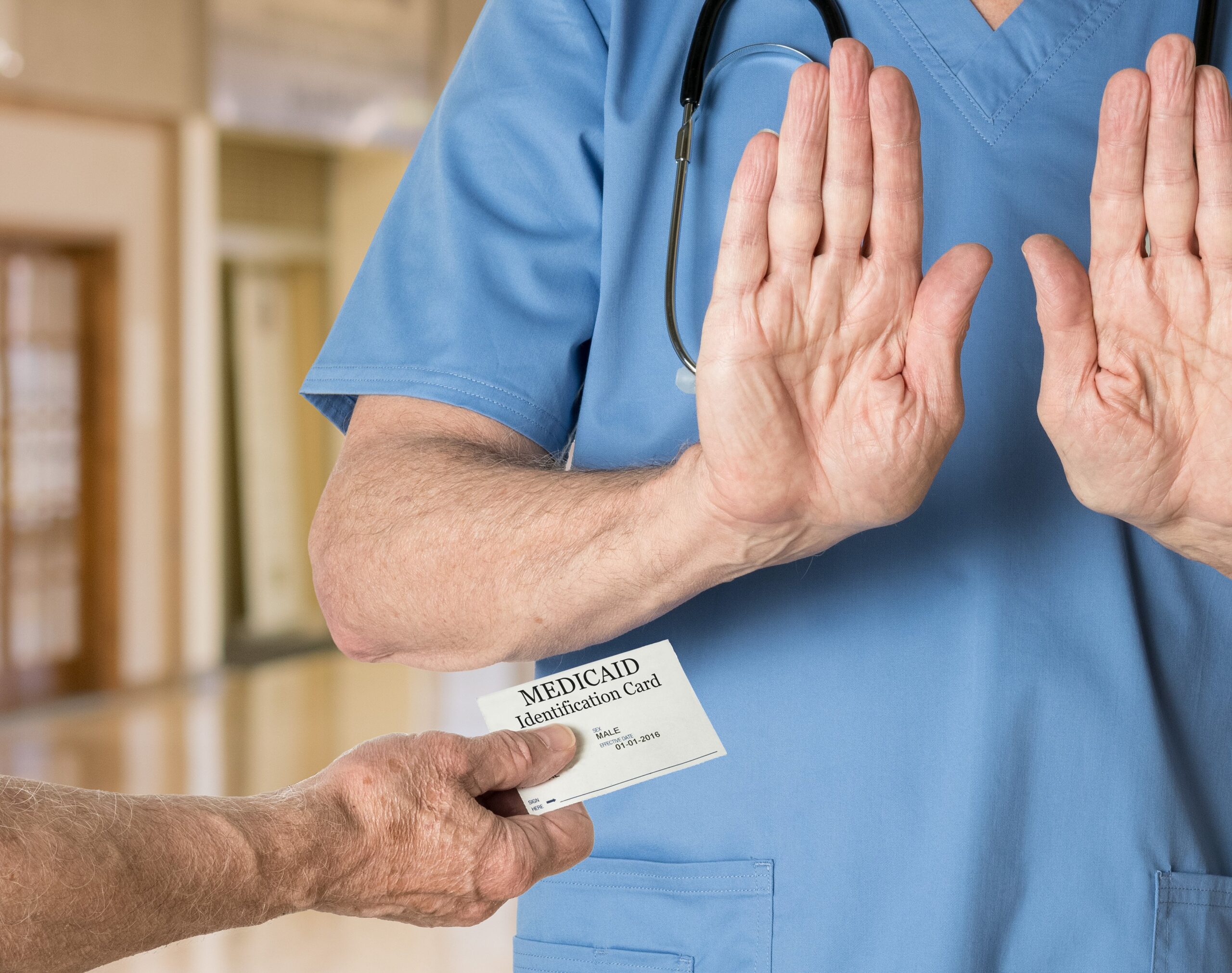 doctor refusing medicaid card from elderly patient