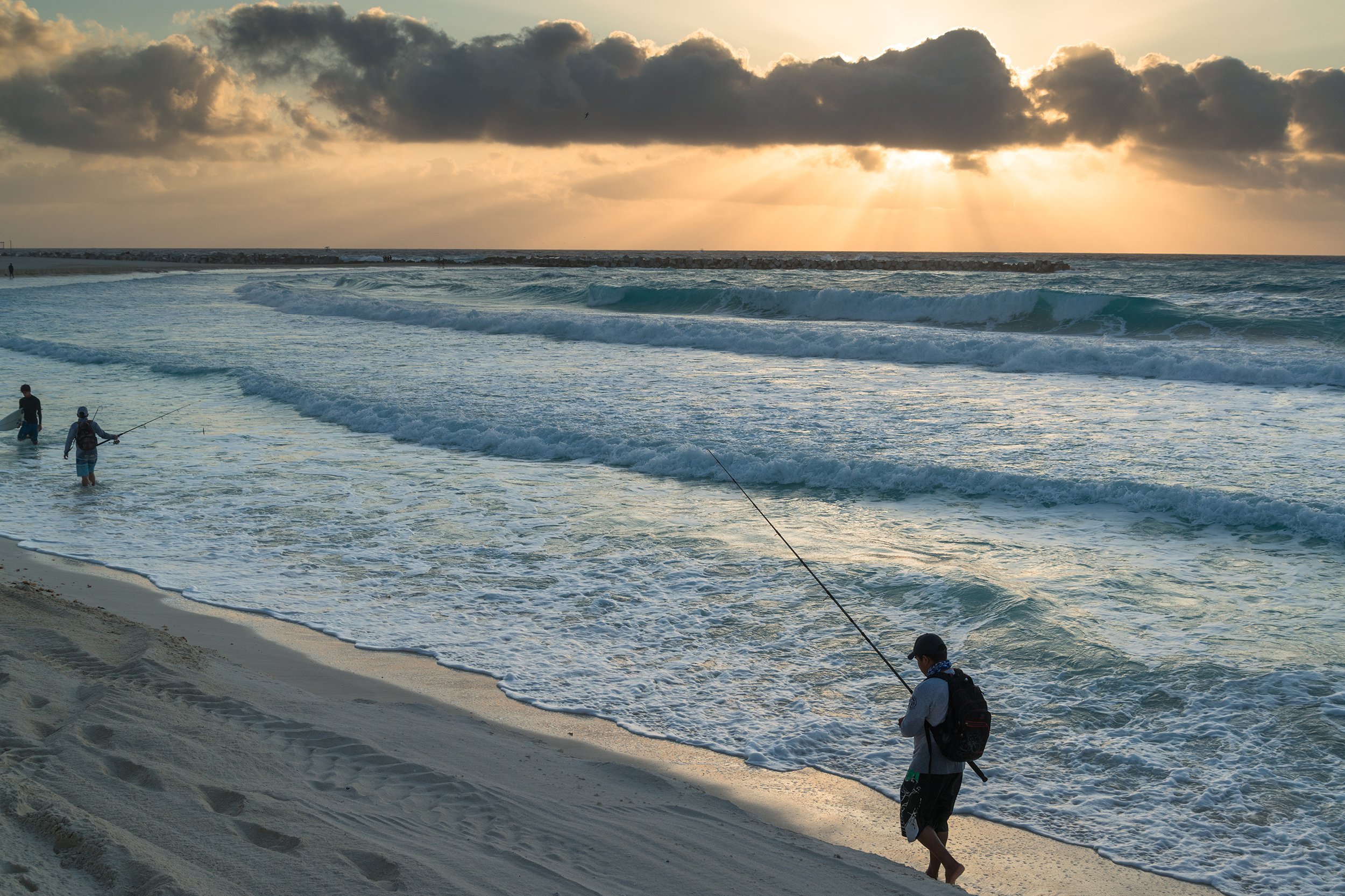 fisherman on Caracol Beach, Cancún