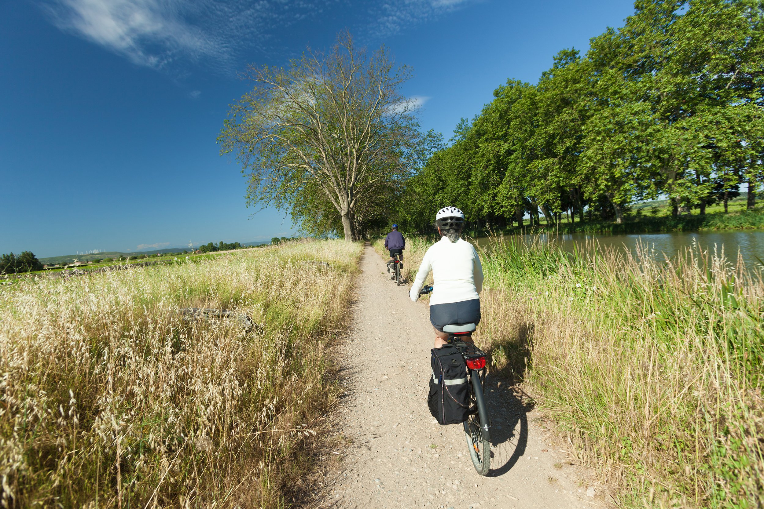 people biking in the countryside of France