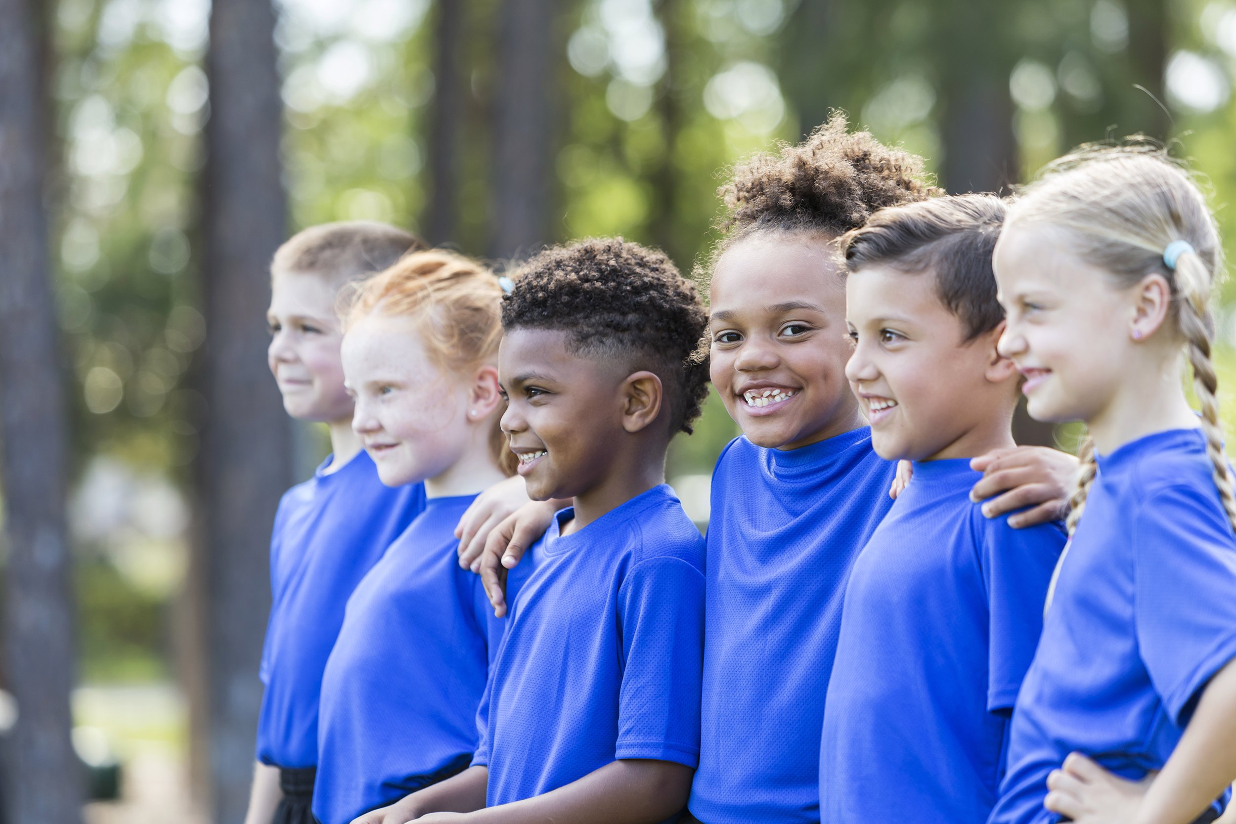 multi-ethnic children at summer camp