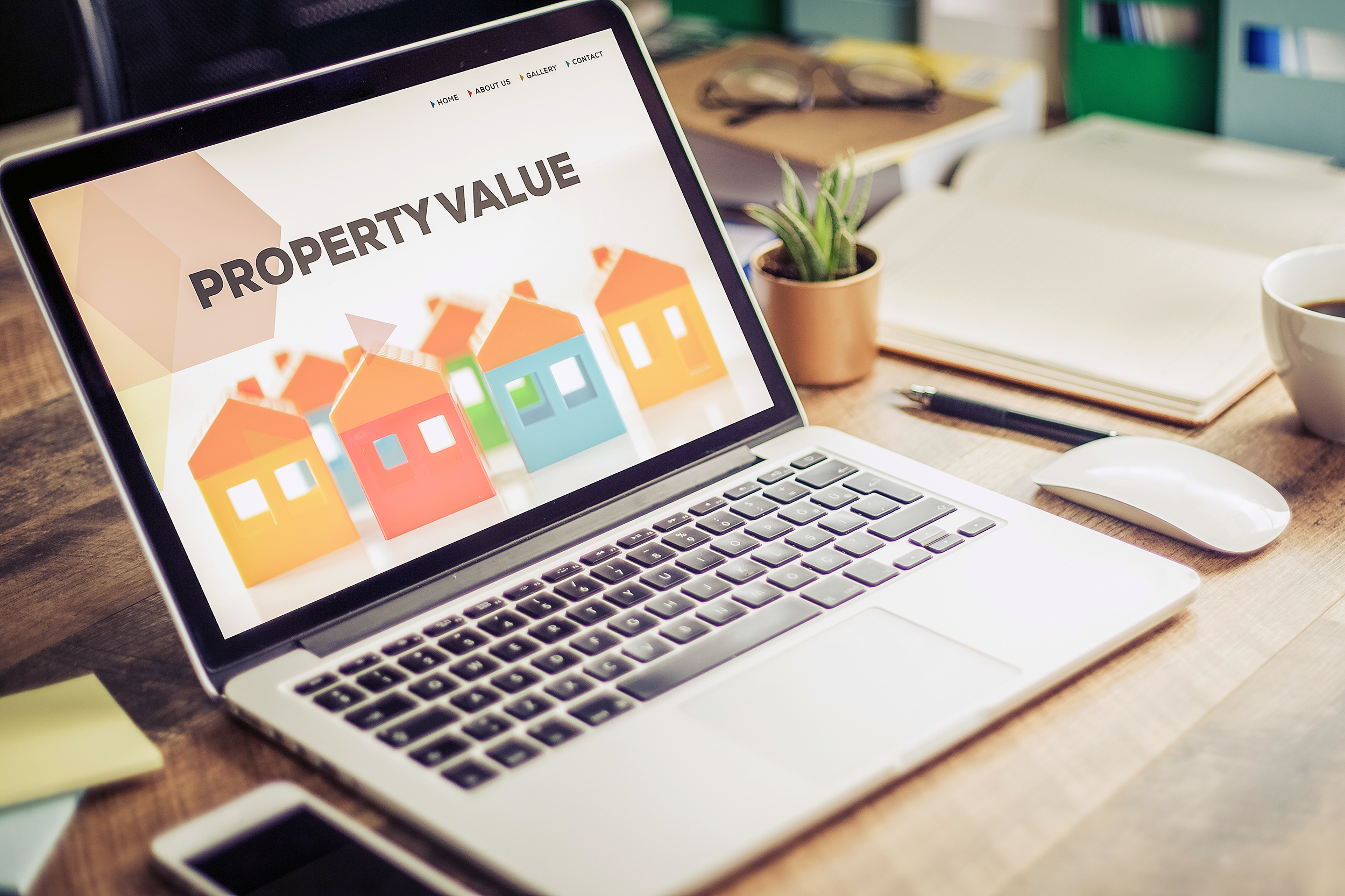 Property value results on a laptop