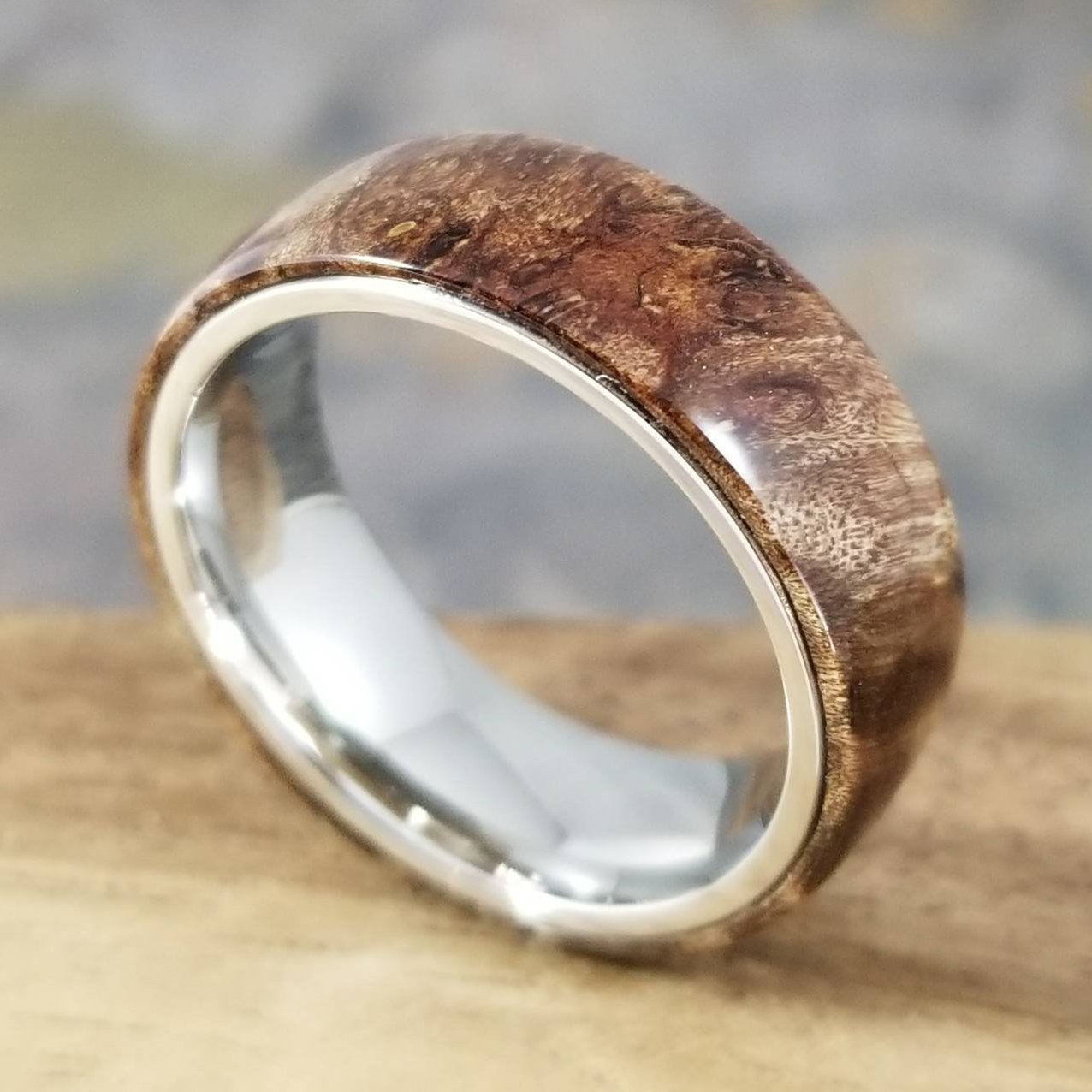 Stabilized Maple Burl Wood Ring