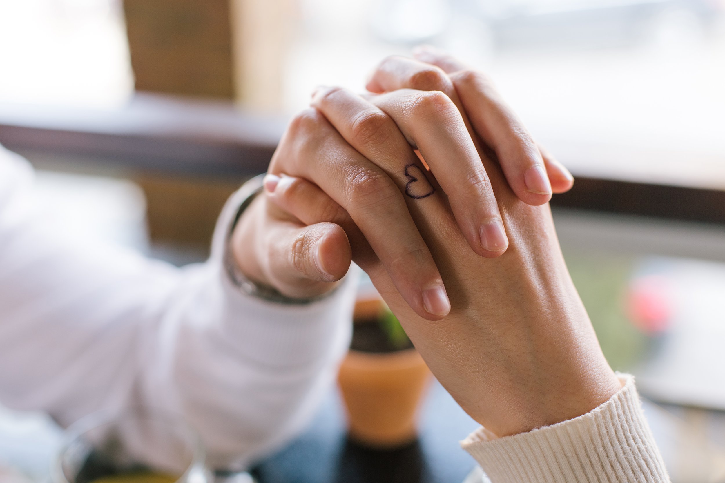 couple holding hands