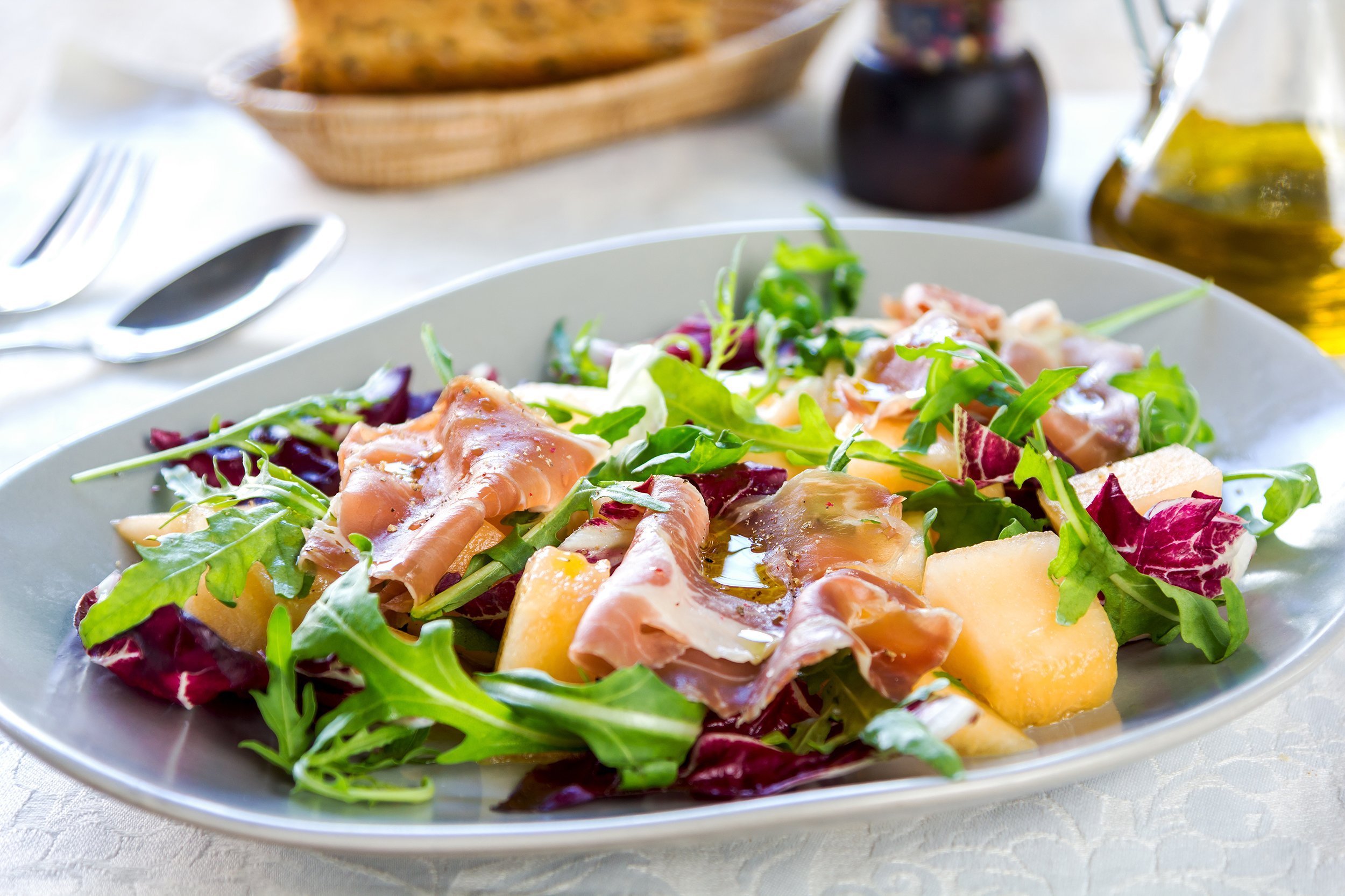 Crispy Prosciutto and Melon Salad