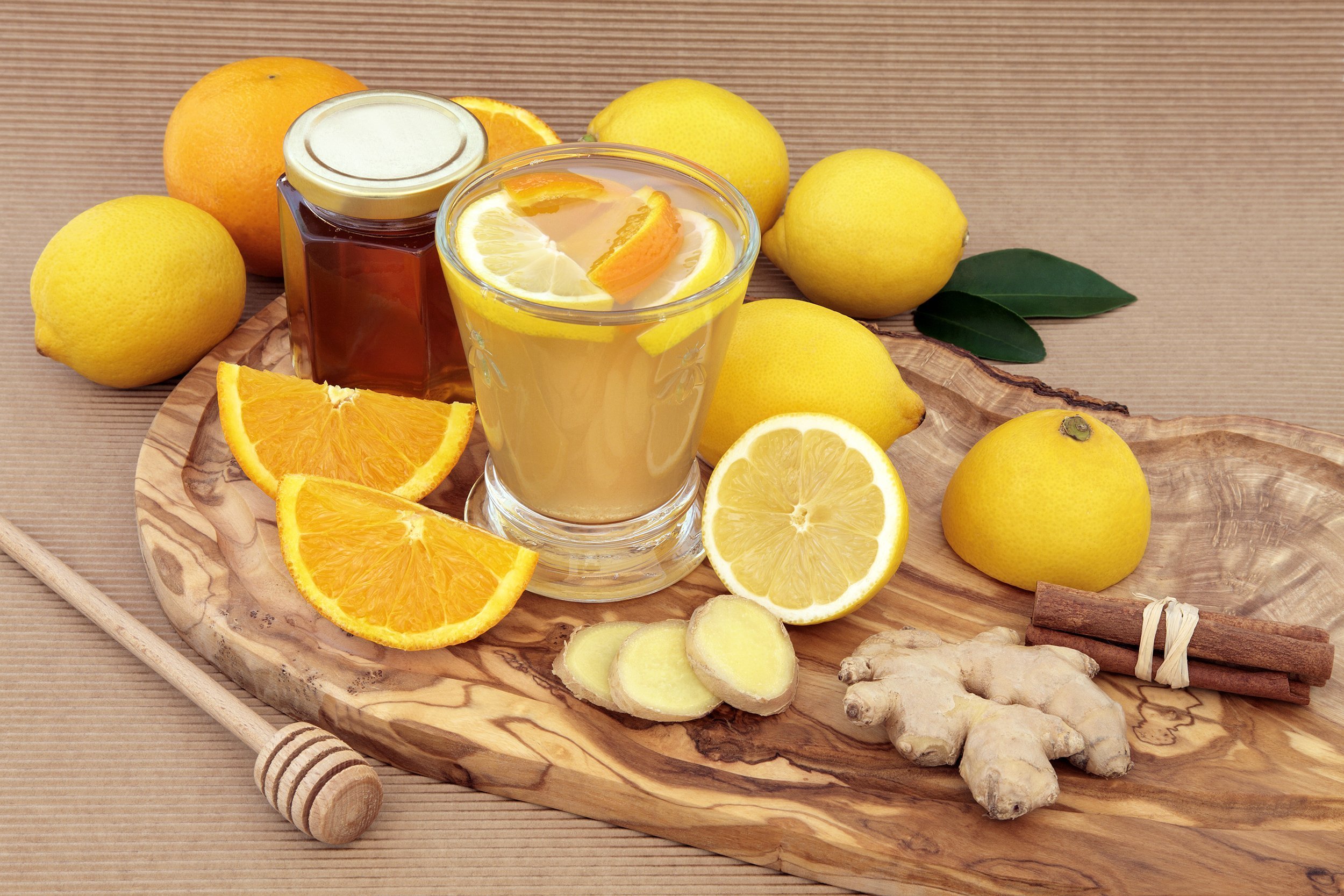 orange ginger cinnamon flavored water
