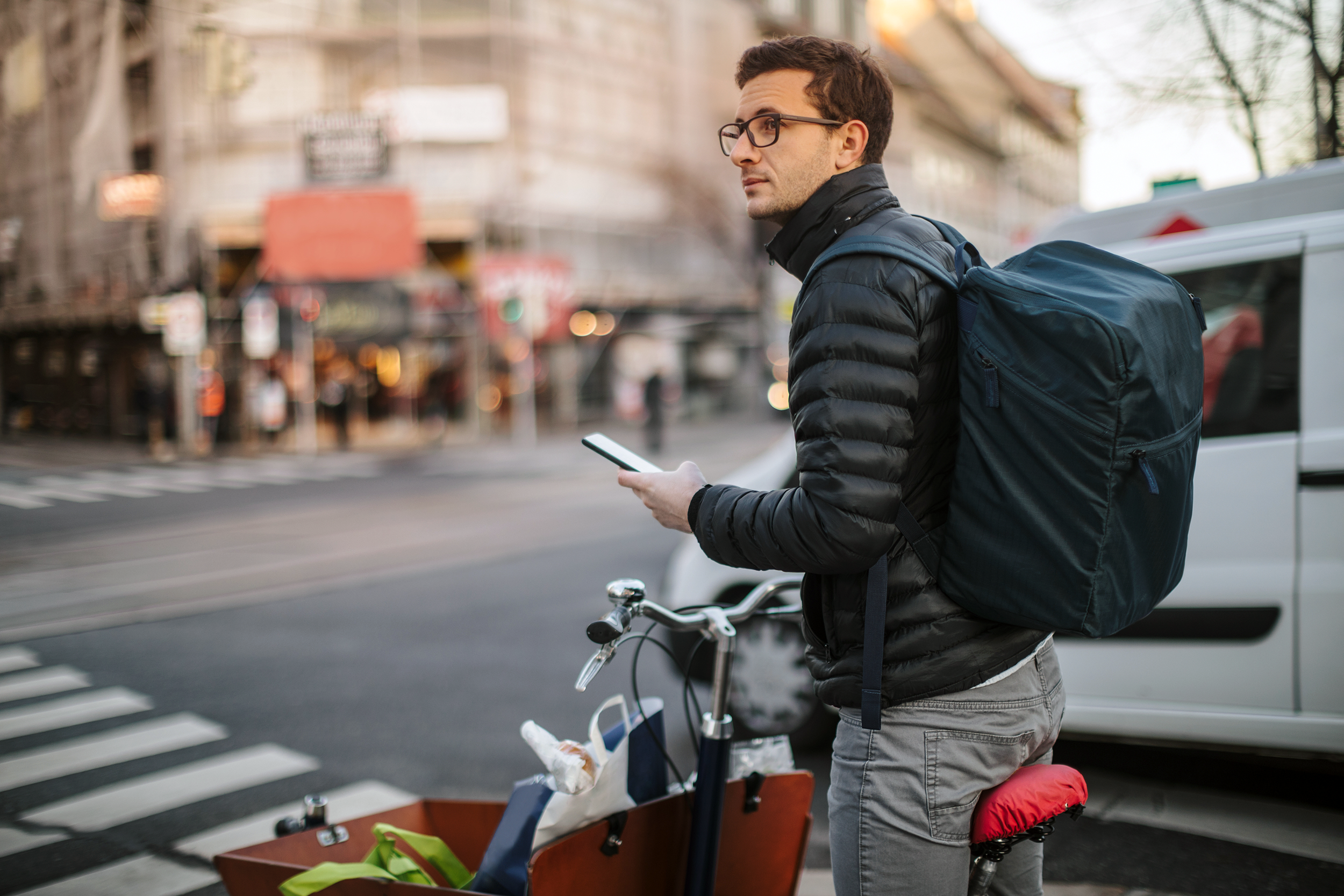 Delivery man on his bicycle